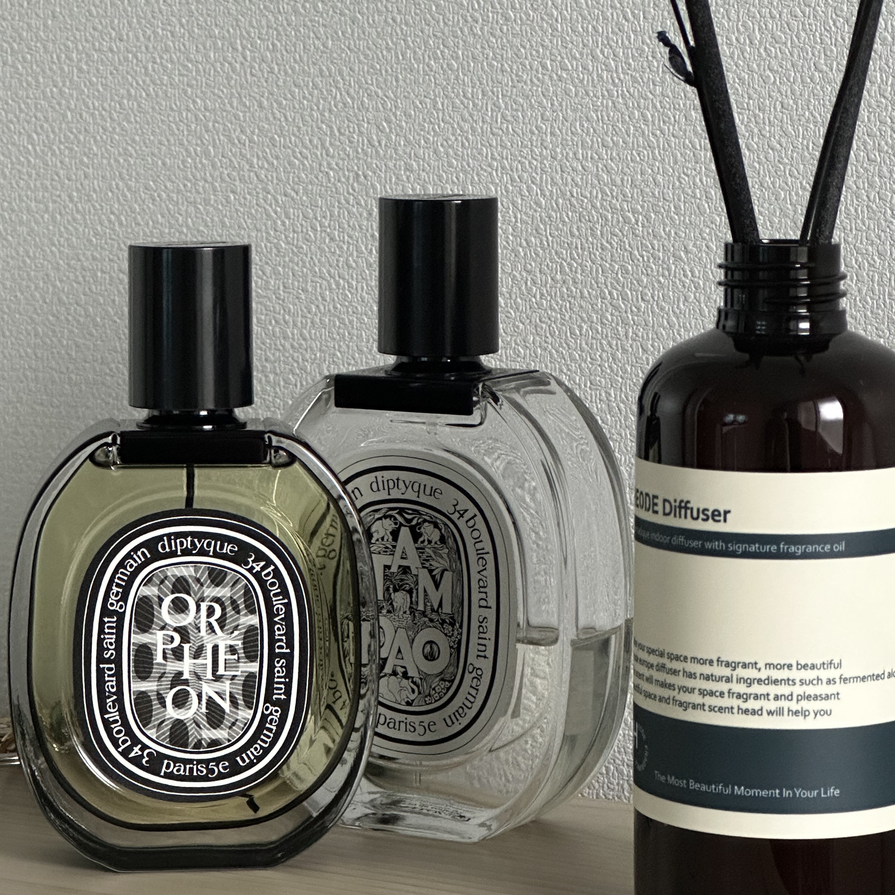 Diptyque Orpheon Eau De Parfum 75ml, Diptyque Tam Dao Eau De Toilette 100ml 착용 스타일