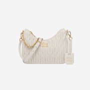 Miu Miu Matelasse Nappa Leather Shoulder Bag White