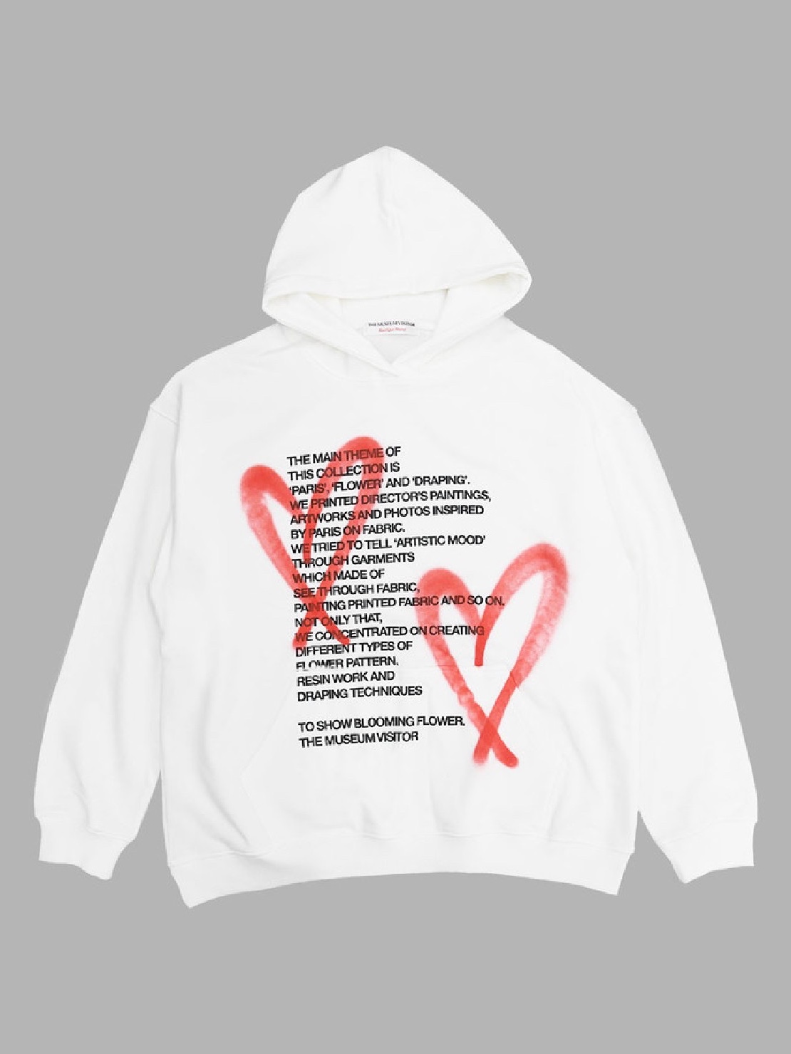 The Museum Visitor Heart Sprayed Hoody Grey - 22PF, [KREAM 단독] The Museum Visitor Heart Sprayed Hoody White - 22PF 착용 스타일 - 3