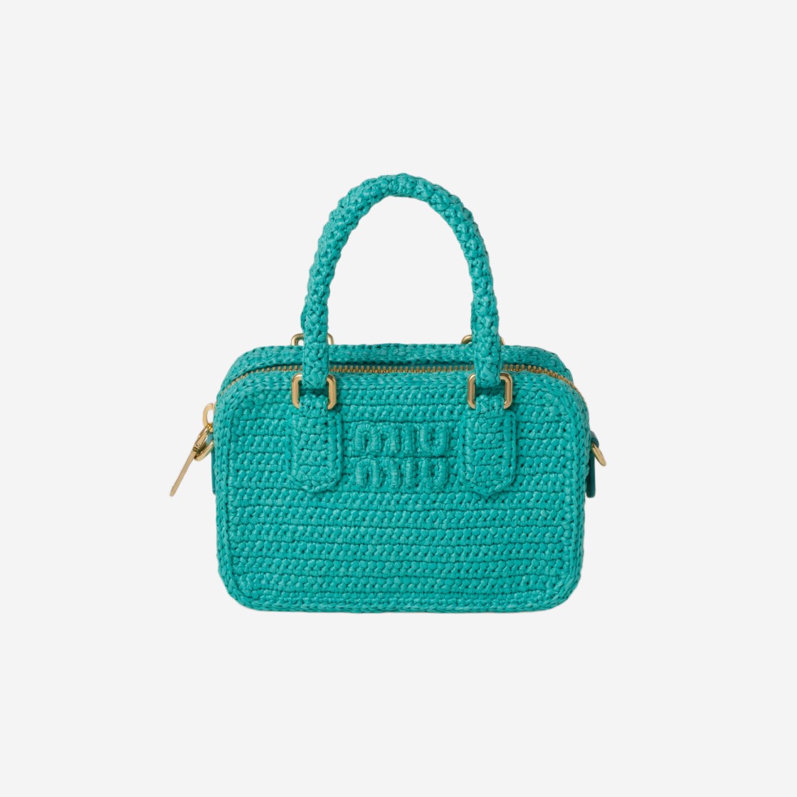 Miu Miu Crochet Top Handle Bag Jade Green 상세 이미지 1