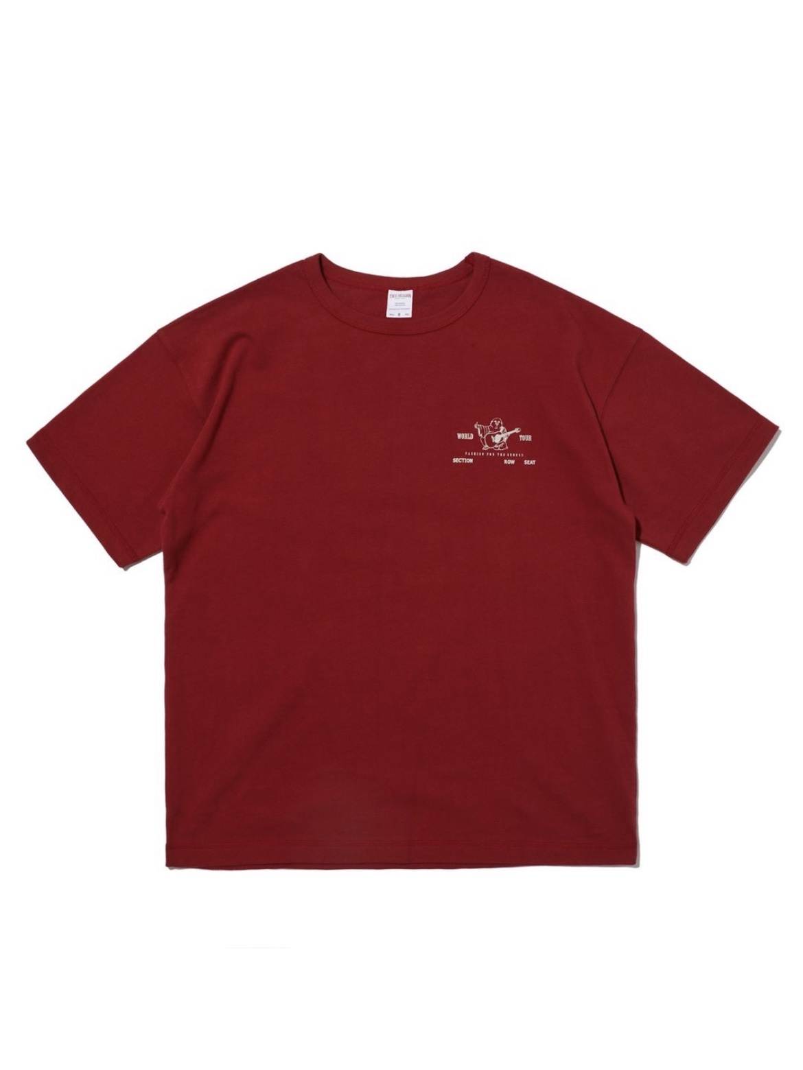 True Religion Basic T-Shirt Burgundy 착용 스타일 - 2