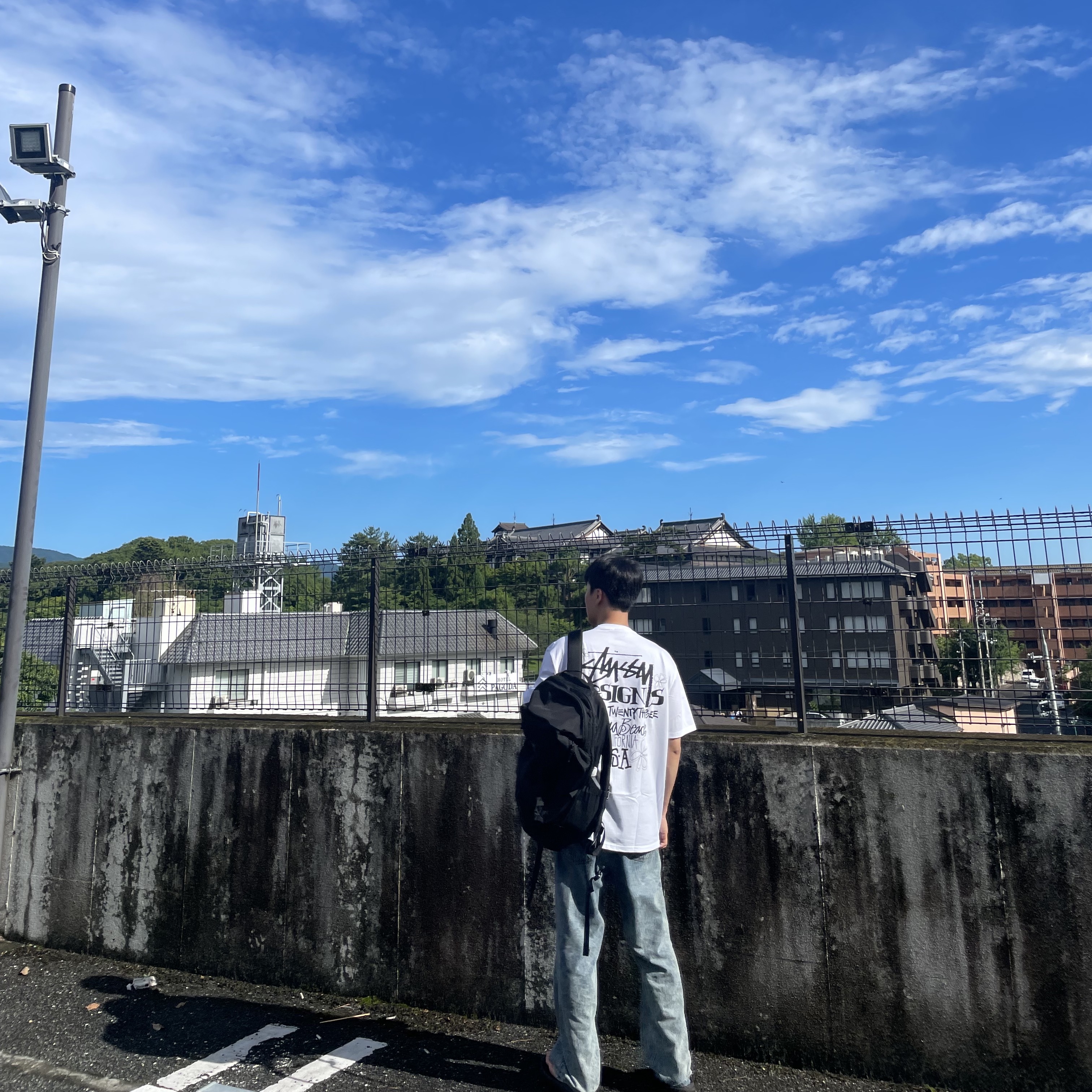 Arc'teryx Mantis 32 Backpack Black, Stussy Summer LB T-Shirt White 착용 스타일