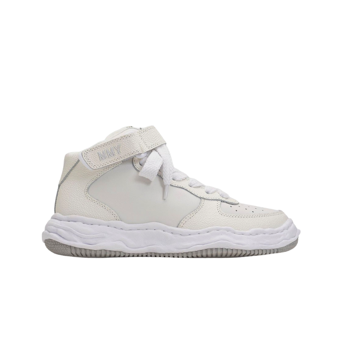 메종 미하라 야스히로 웨인 OG 솔 엠보스 레더 하이탑 스니커즈 화이트(Maison Mihara Yasuhiro Wayne OG Sole Embossed Leather High-top Sneakers White) - 1