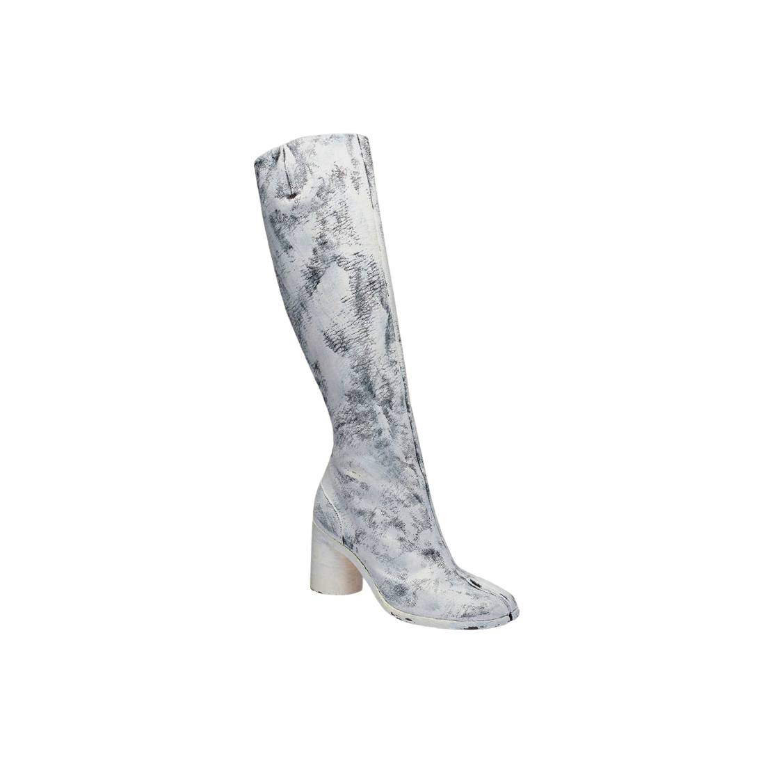 (W) 메종 마르지엘라 타비 비앙케토 니 하이 부츠 블랙((W) Maison Margiela Tabi Bianchetto Knee High Boots Black) - 1