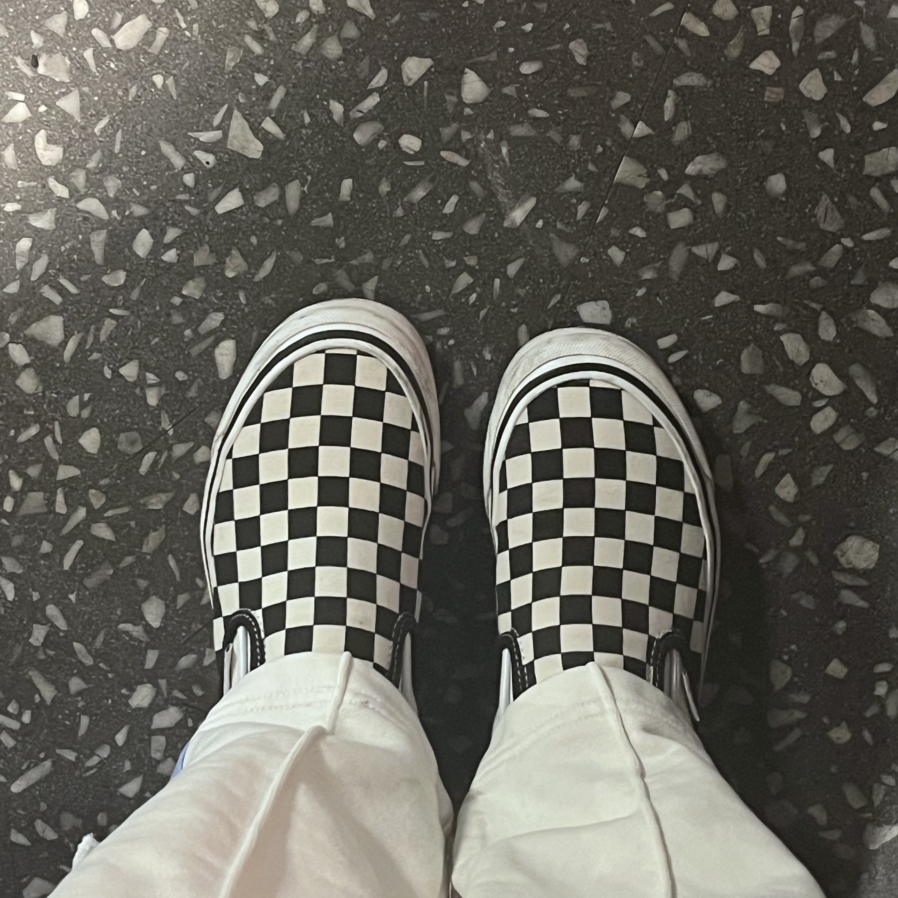 Vans Slip-On Checkerboard 착용 스타일 - 3