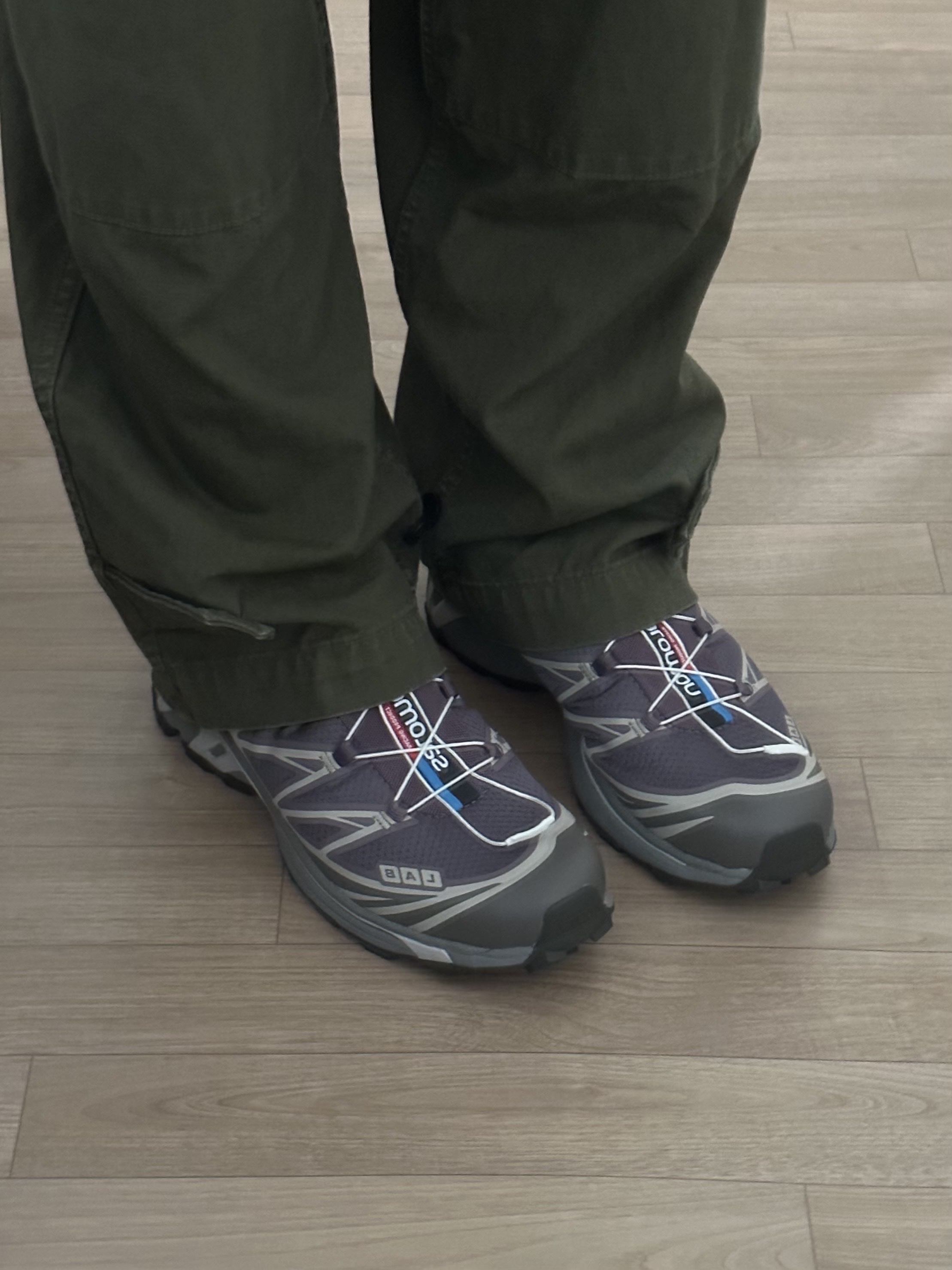Salomon XT-6 Moonscape Plum Kitten, Stussy 4x4 Mesh Football Jersey Bone 착용 스타일 - 2