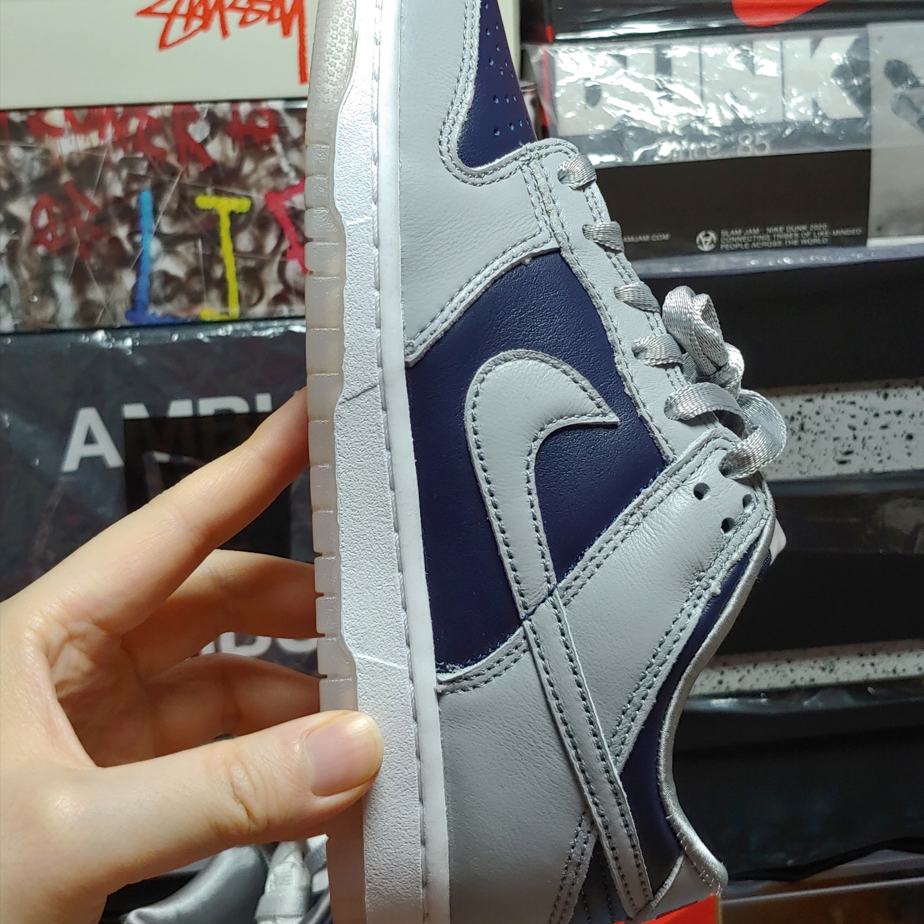 (W) Nike Dunk Low SP College Navy 착용 스타일 - 4