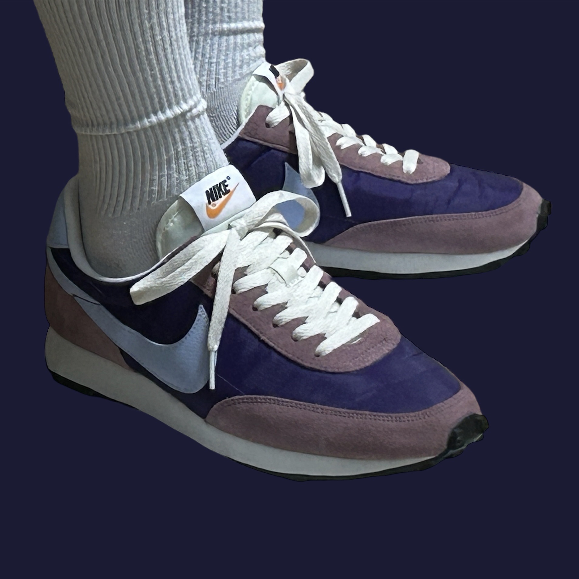 (W) Nike Daybreak Eggplant Plum Dust 착용 스타일