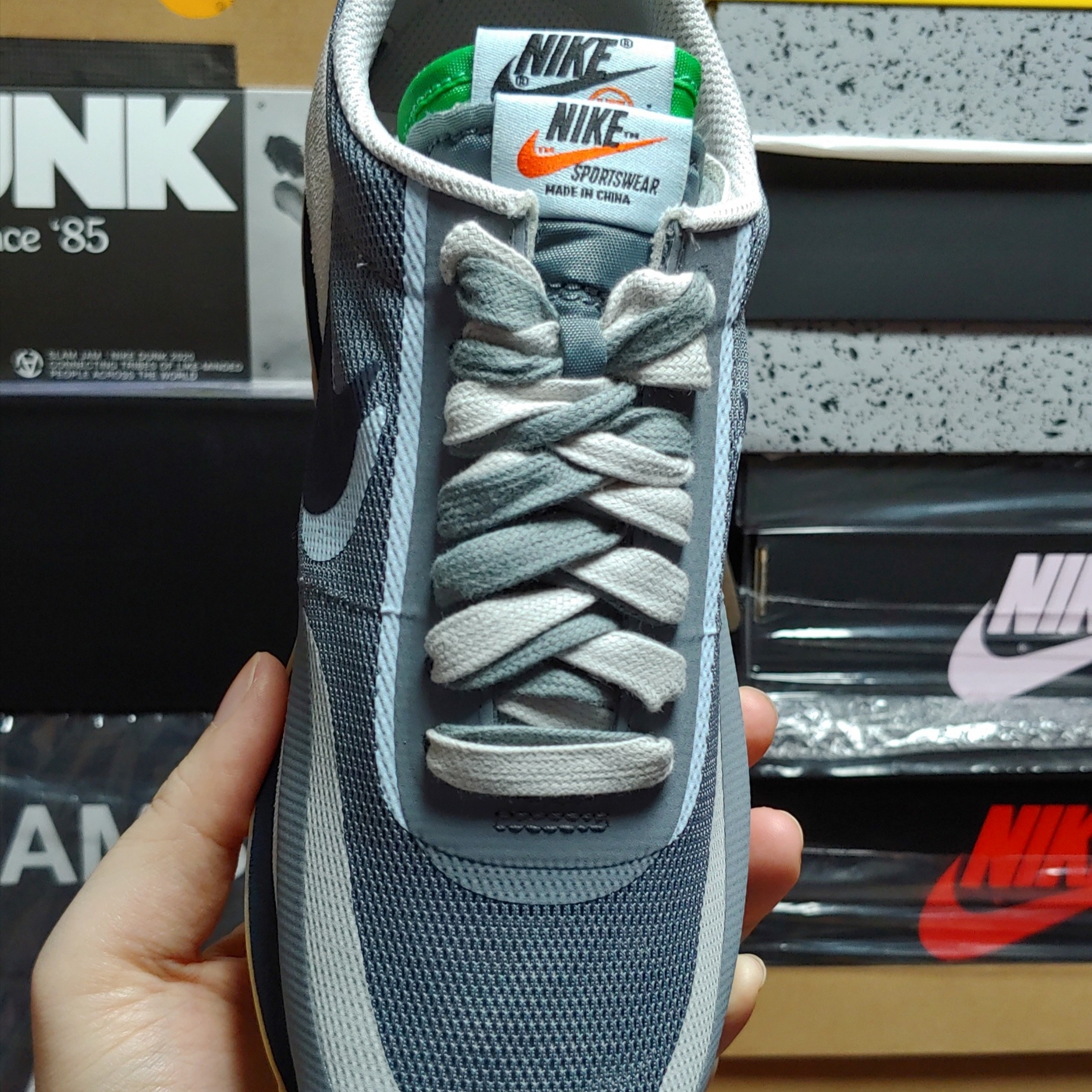 Nike x Sacai x Clot LDWaffle Cool Grey 착용 스타일 - 3