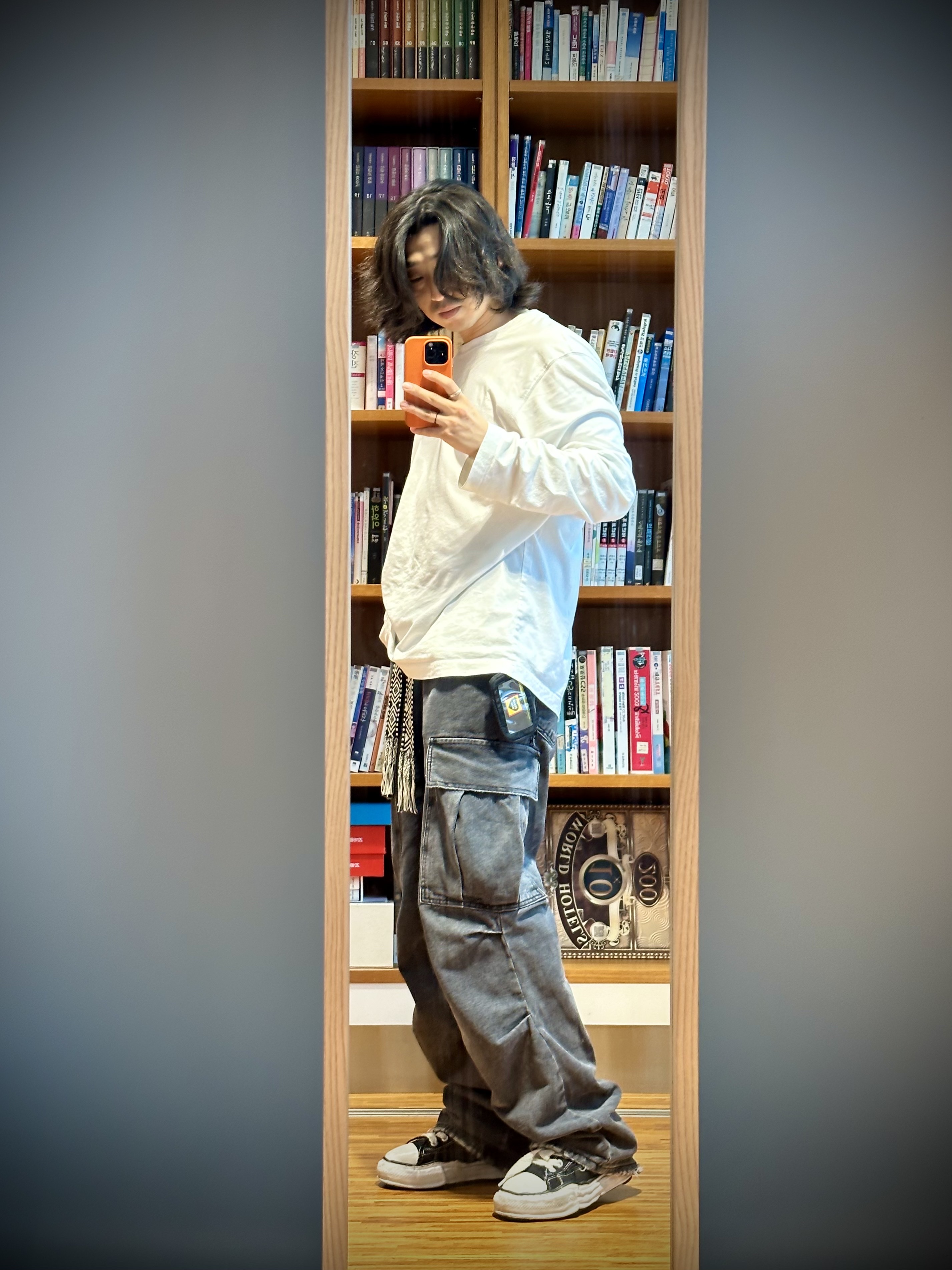 Maison Mihara Yasuhiro Peterson OG Sole Canvas Low Sneakers Black, Human Made Military Card Case Black 착용 스타일 - 5