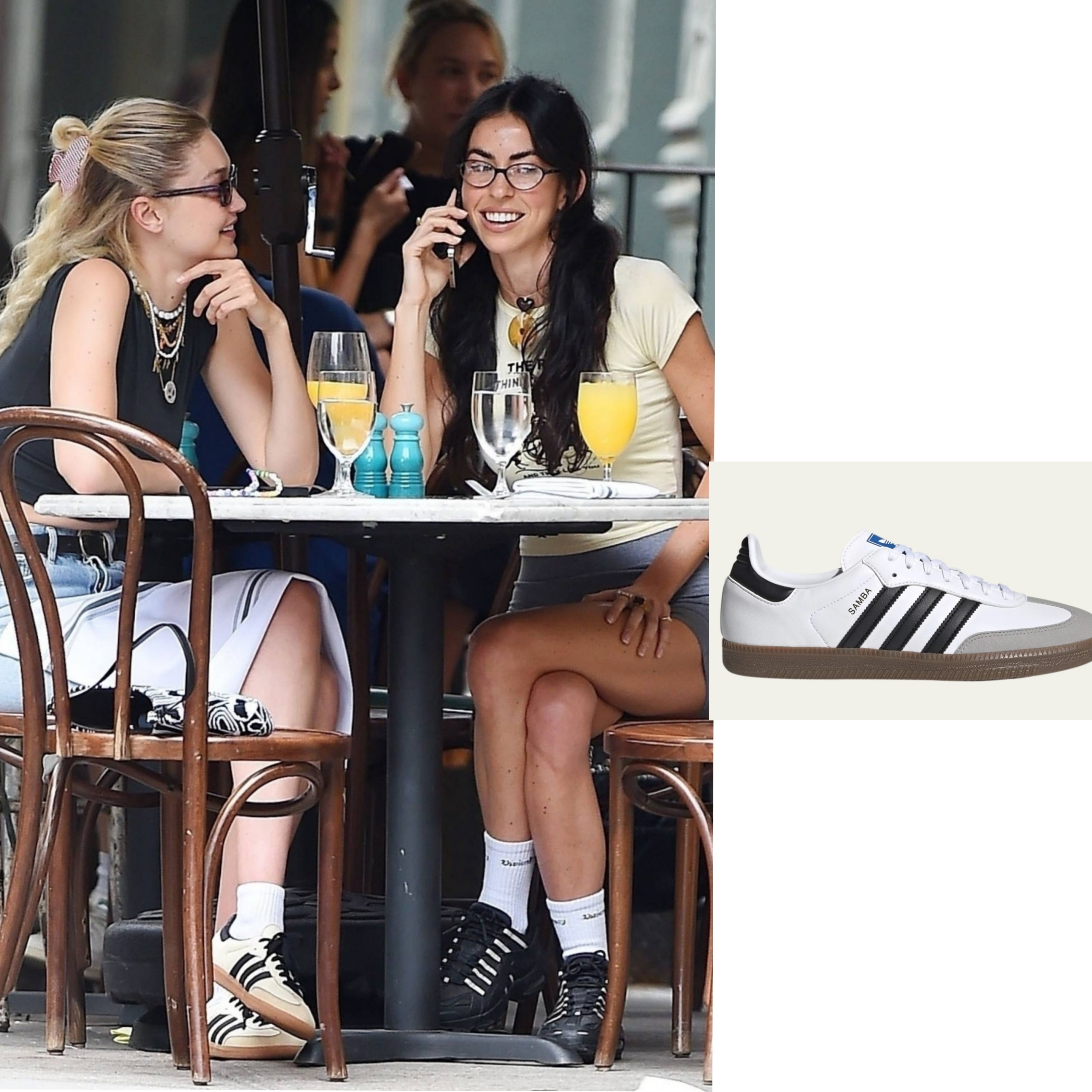 Adidas Samba Vegan White Black 착용 스타일