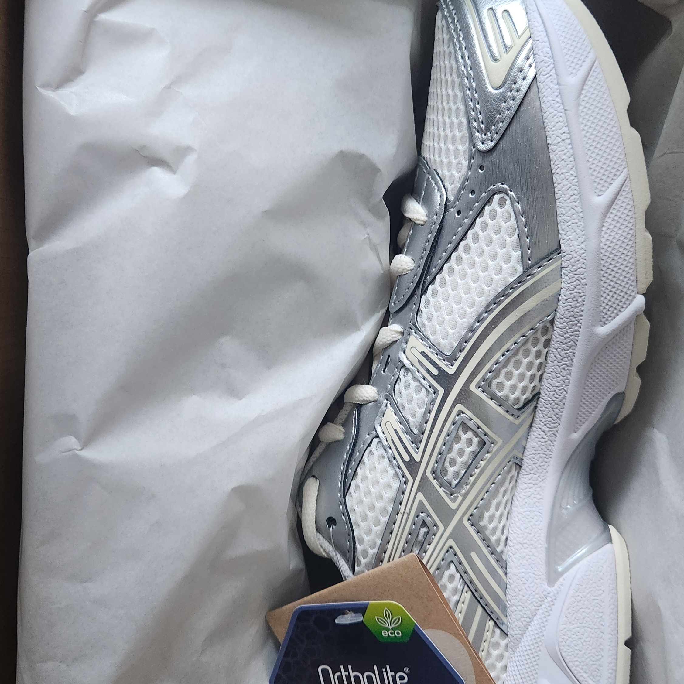 (W) Asics Gel-1130 Cream Pure Silver 착용 스타일 - 1
