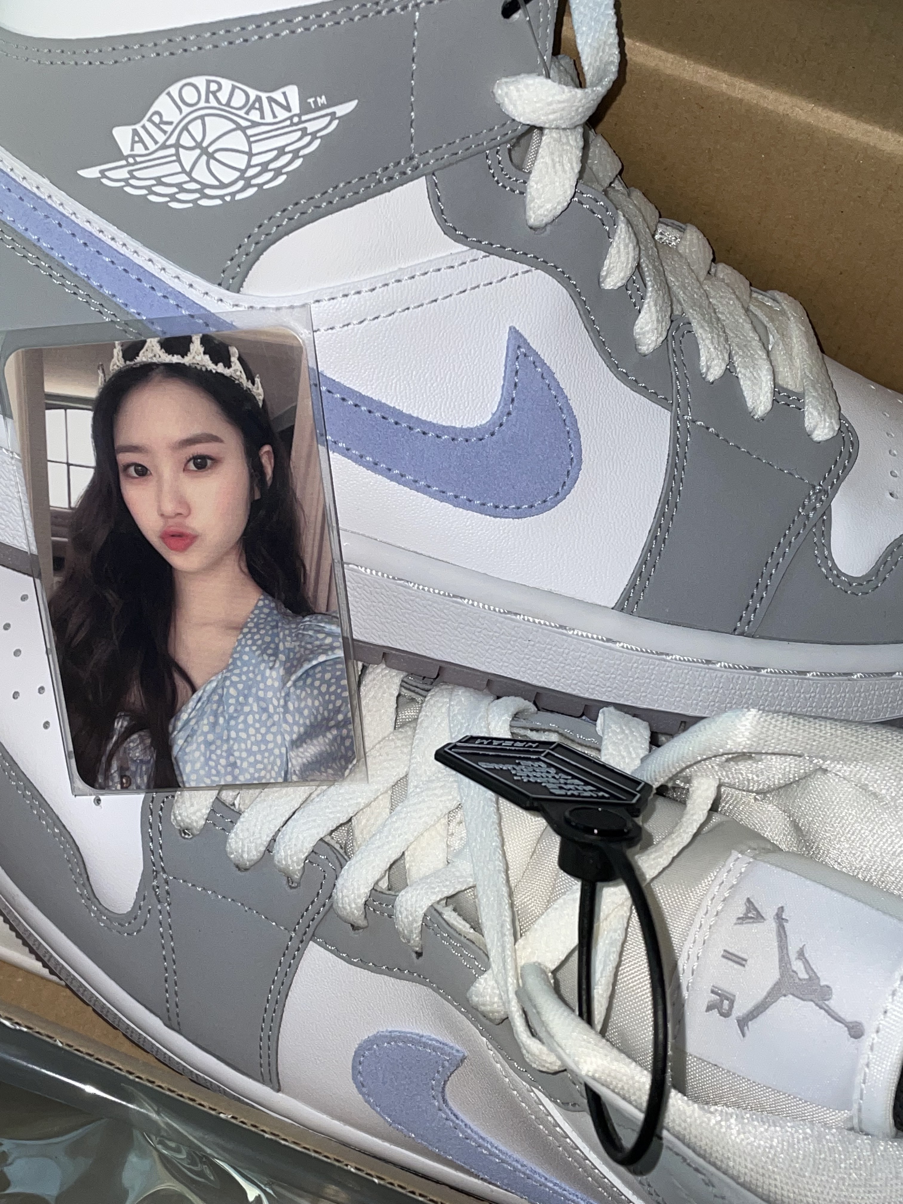 (W) Jordan 1 Mid Wolf Grey 착용 스타일