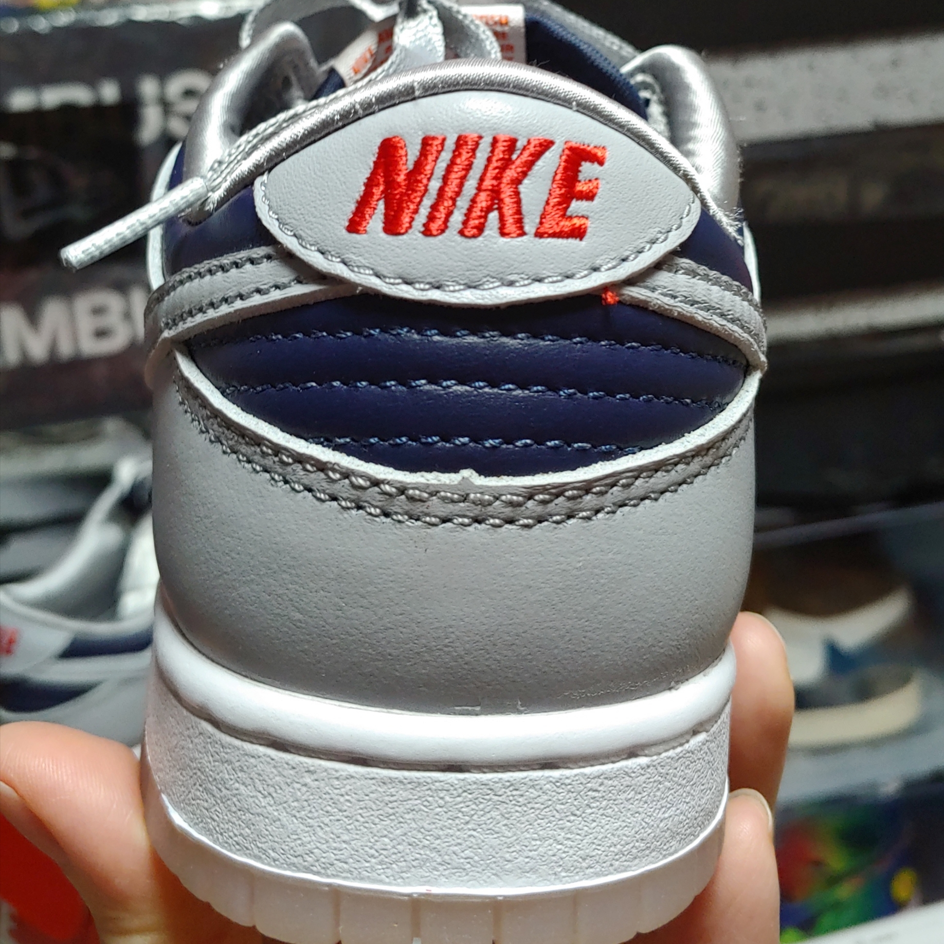(W) Nike Dunk Low SP College Navy 착용 스타일 - 1