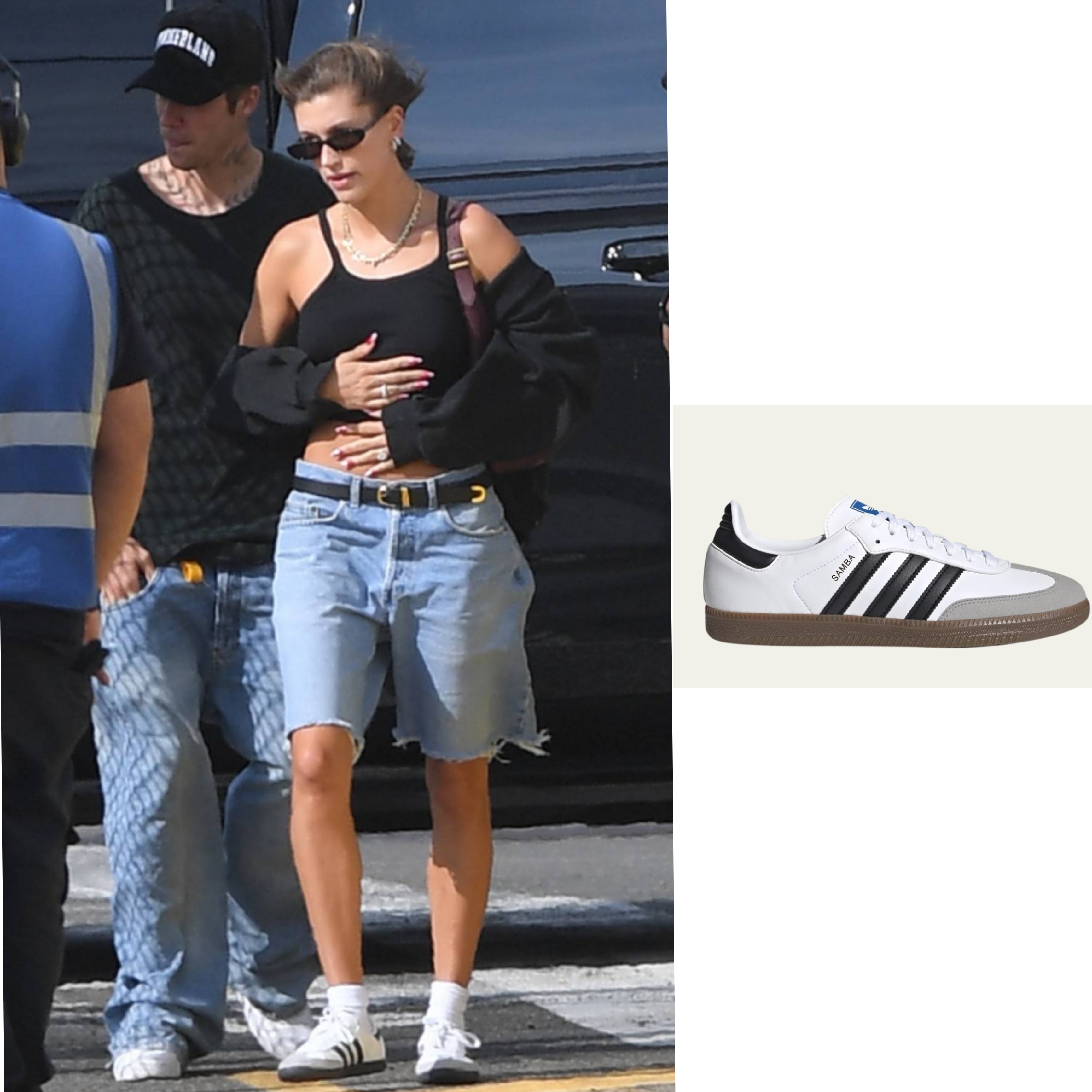 Adidas Samba Vegan White Black 착용 스타일 - 1