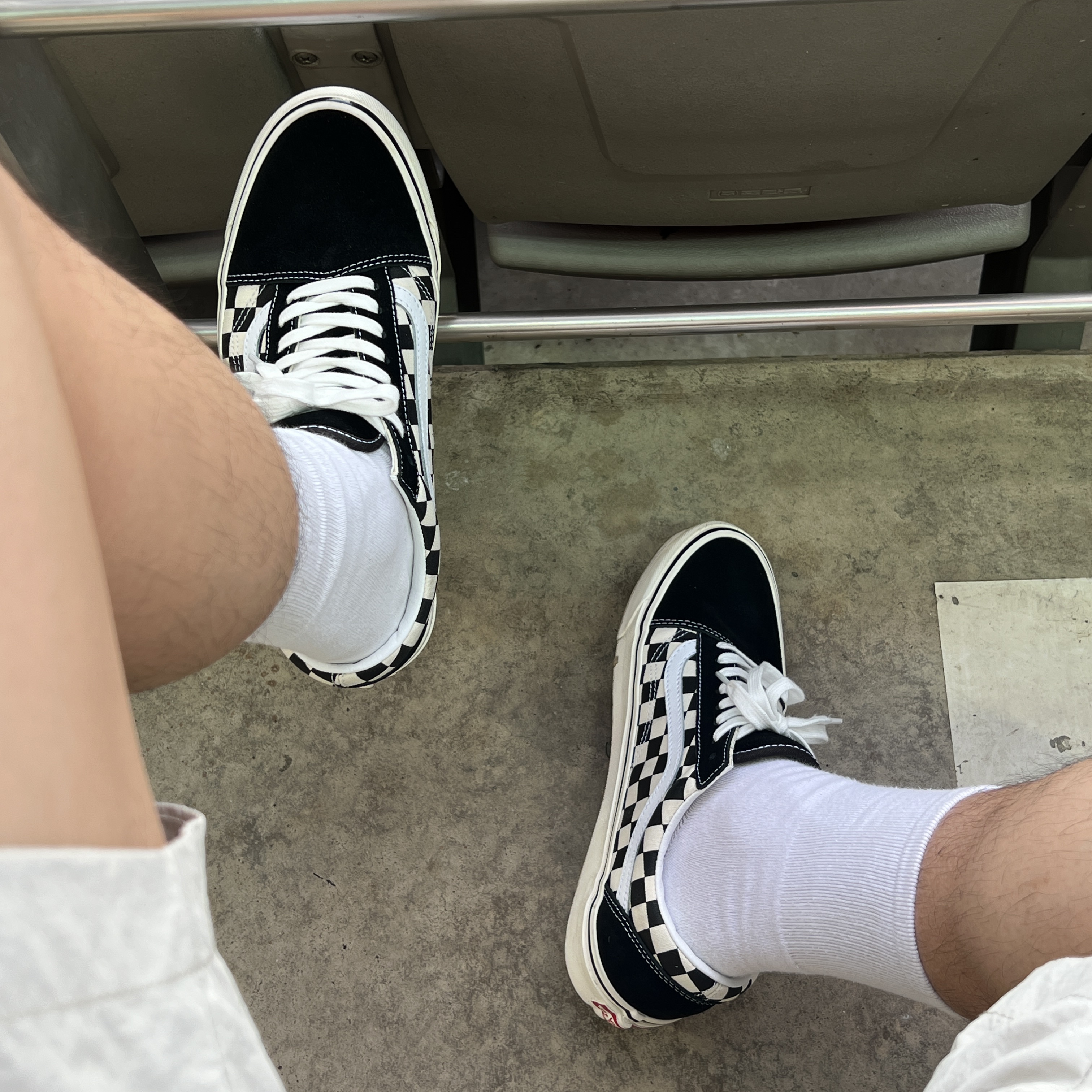 Vans Old Skool Primary Check Black White 착용 스타일