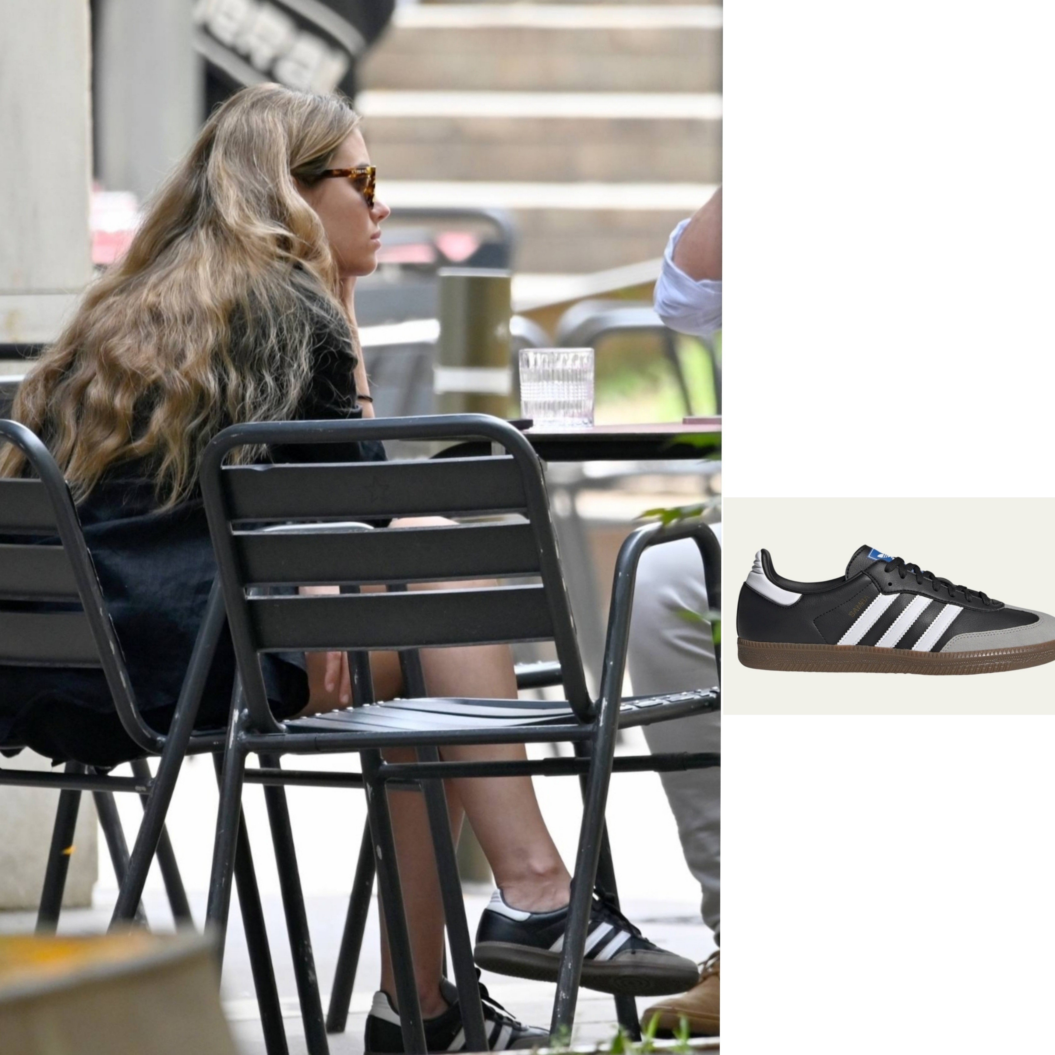 Adidas Samba Vegan Black White 착용 스타일 - 1