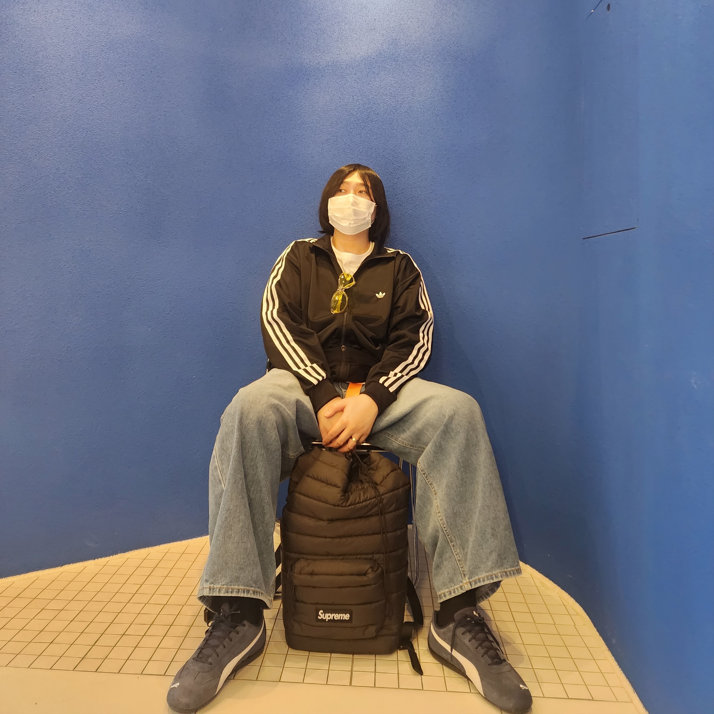 Supreme Puffer Backpack Black - 22FW, Puma Speedcat LS Peacoat 착용 스타일 - 2