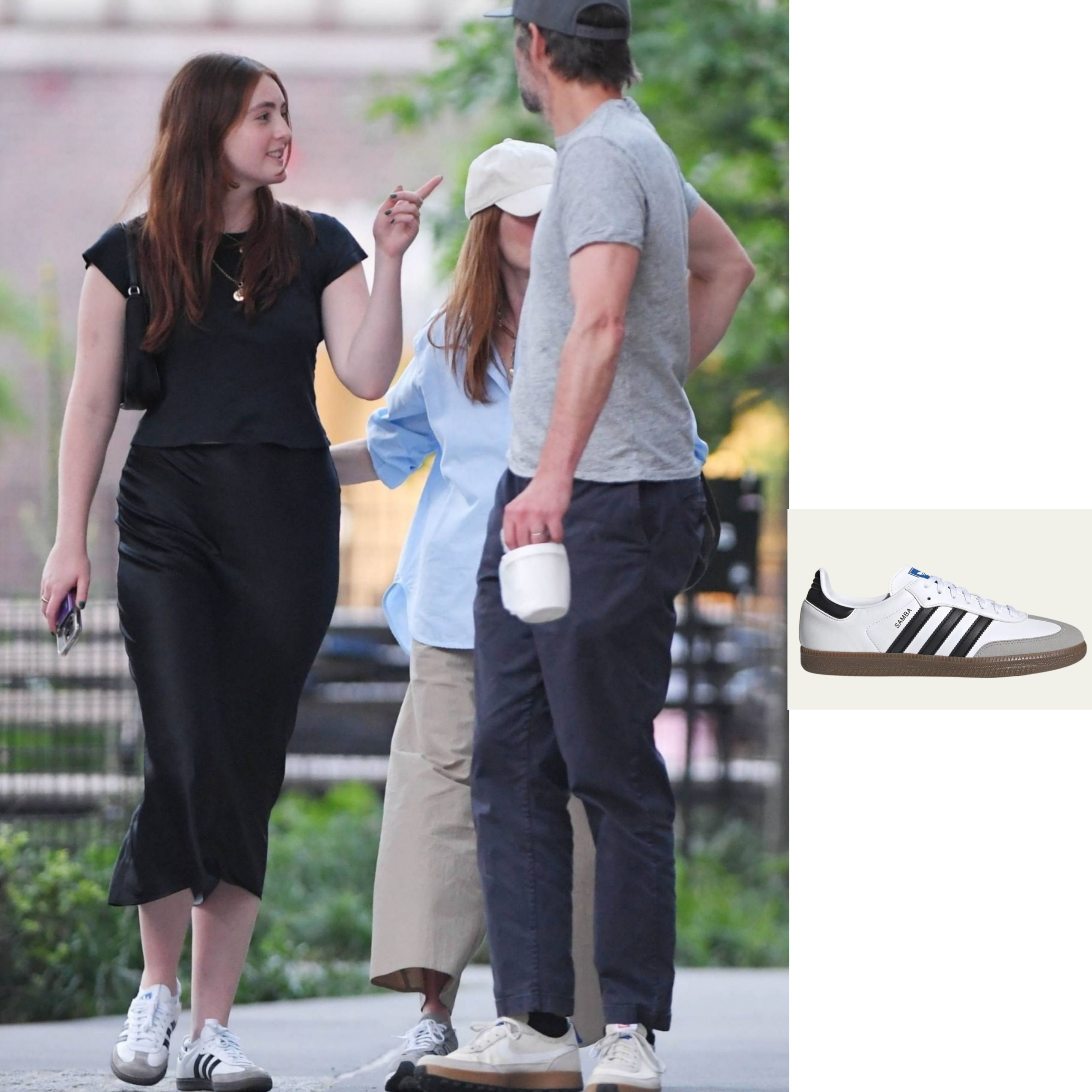 Adidas Samba Vegan White Black, New Balance 2002R Grey 착용 스타일 - 1