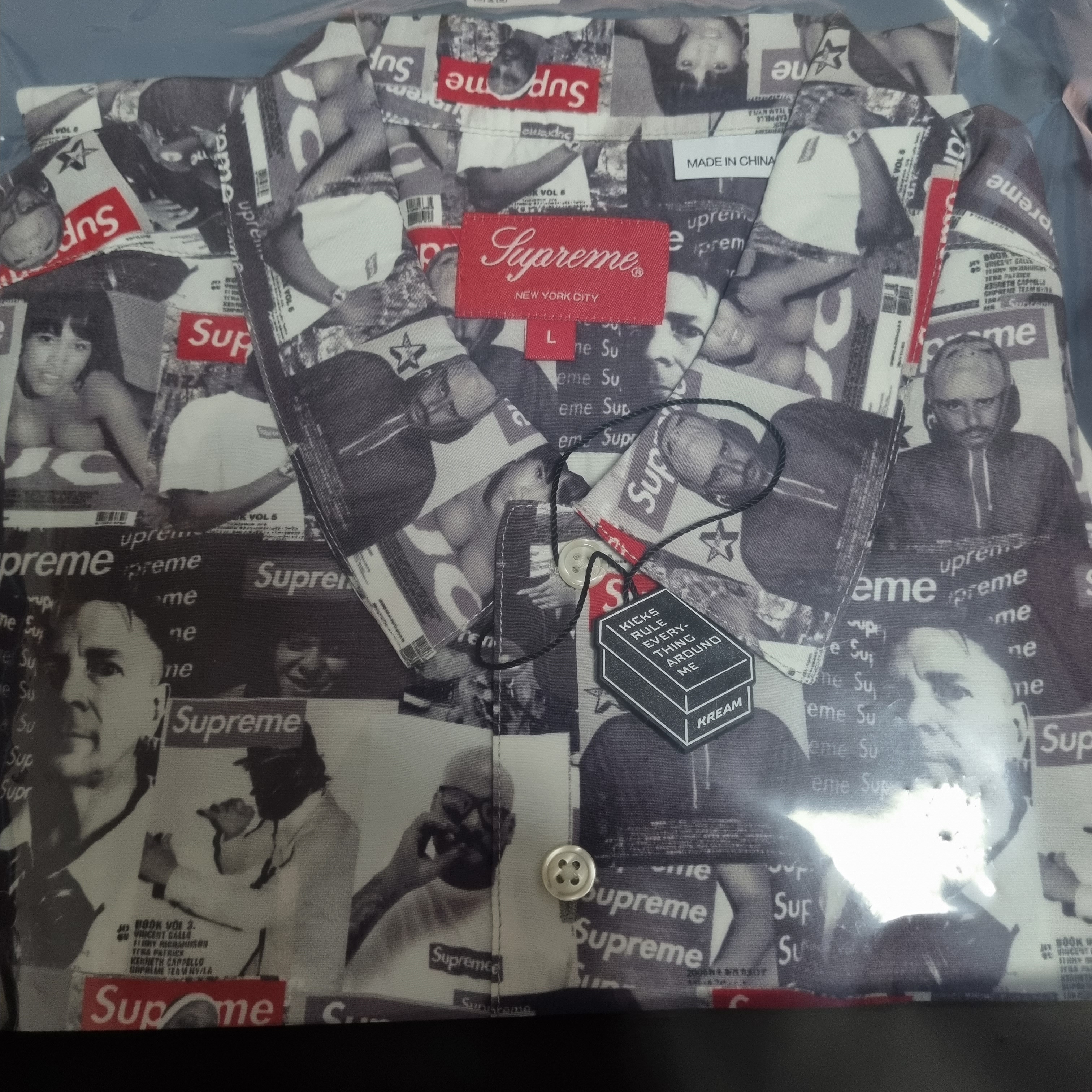 Supreme Magazine S/S Shirt Grey - 23SS 착용 스타일