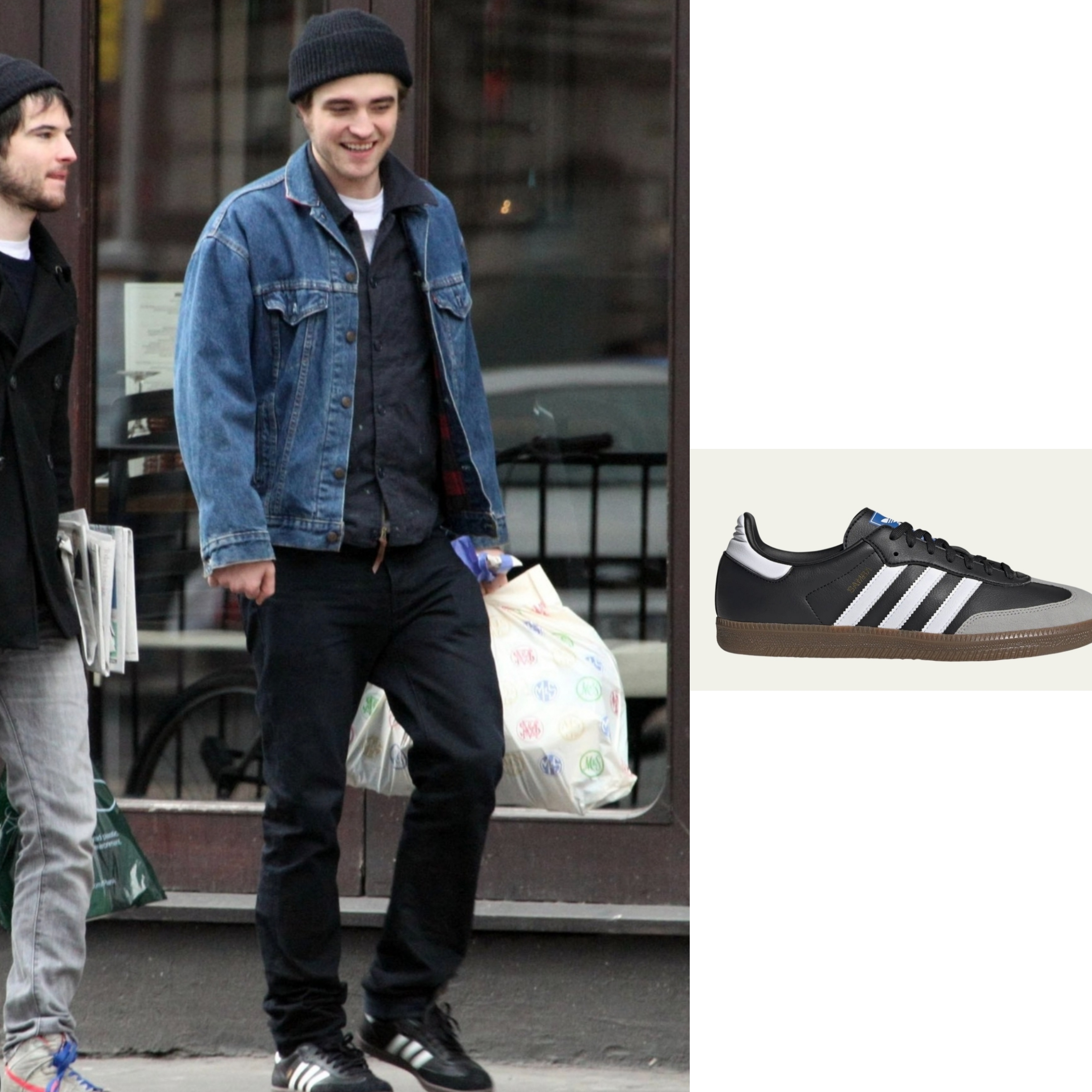 Adidas Samba Vegan Black White 착용 스타일 - 1