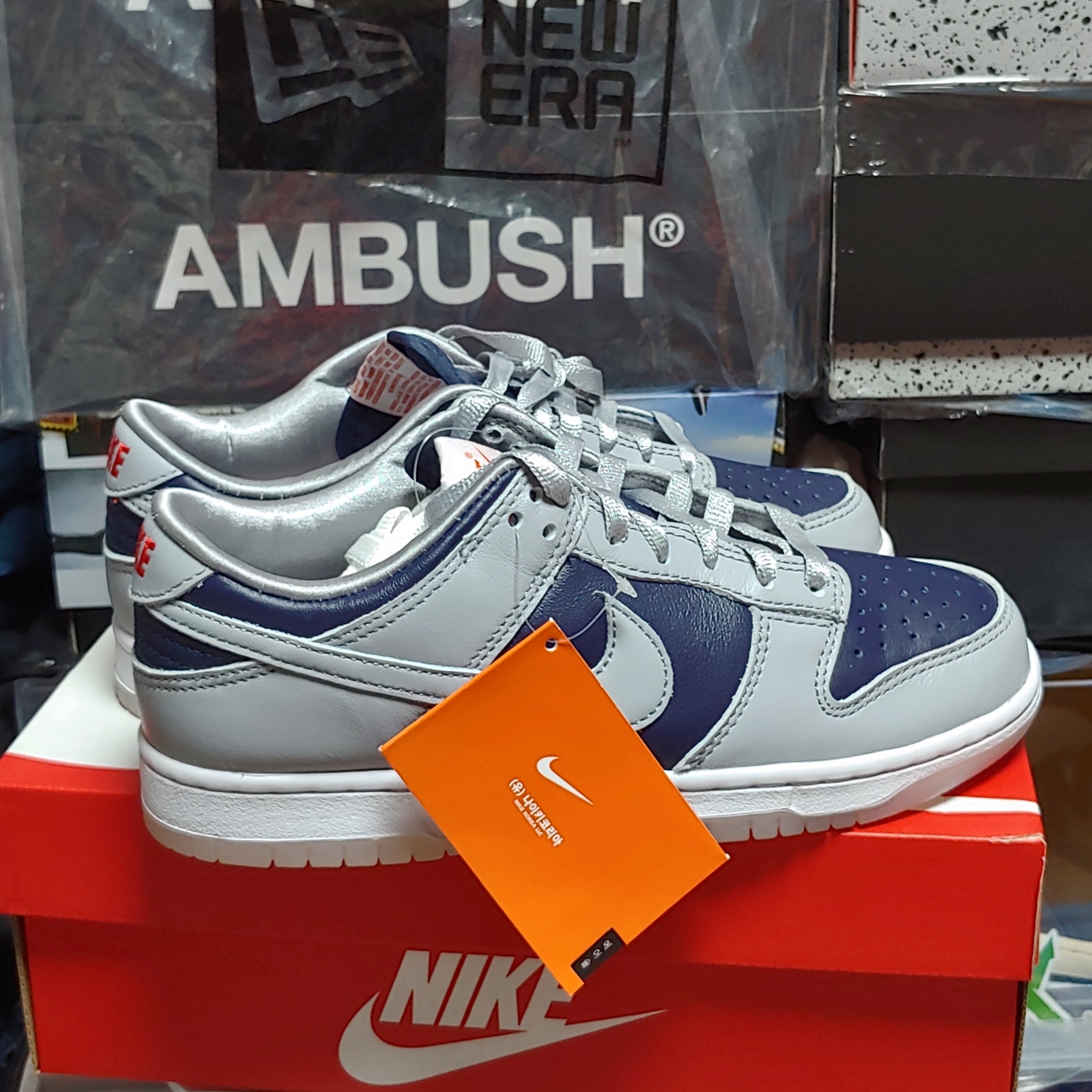 (W) Nike Dunk Low SP College Navy 착용 스타일 - 1