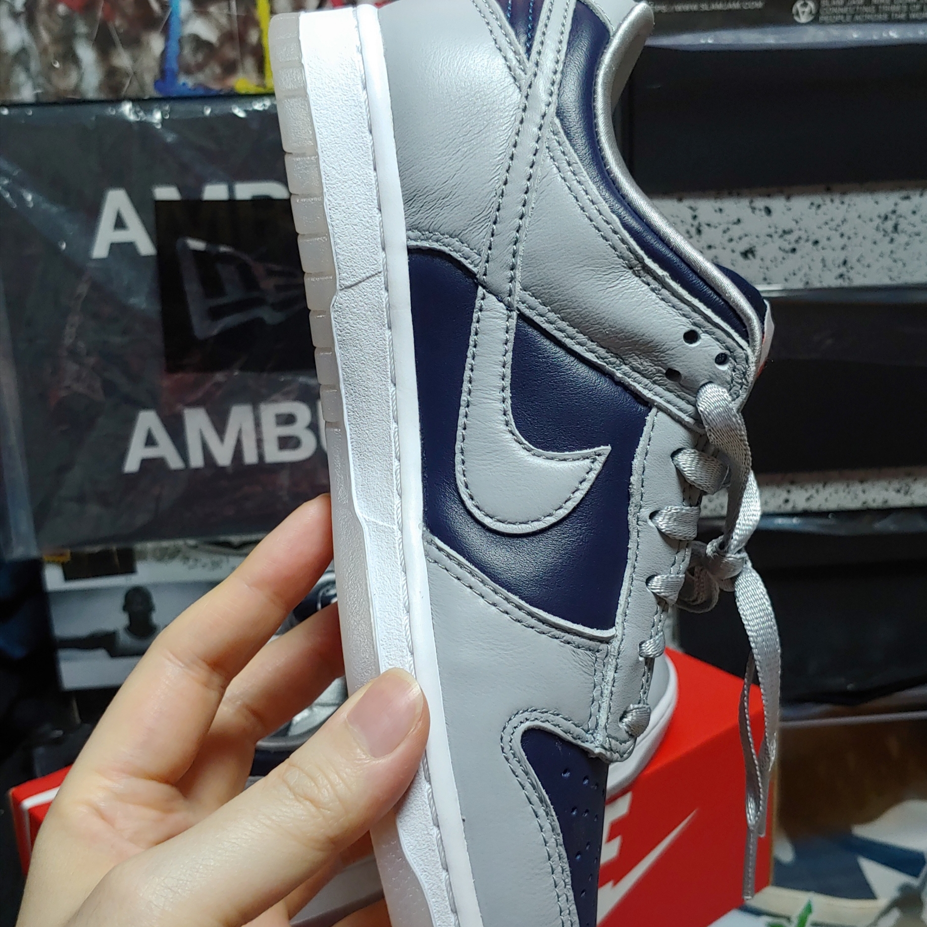 (W) Nike Dunk Low SP College Navy 착용 스타일 - 5
