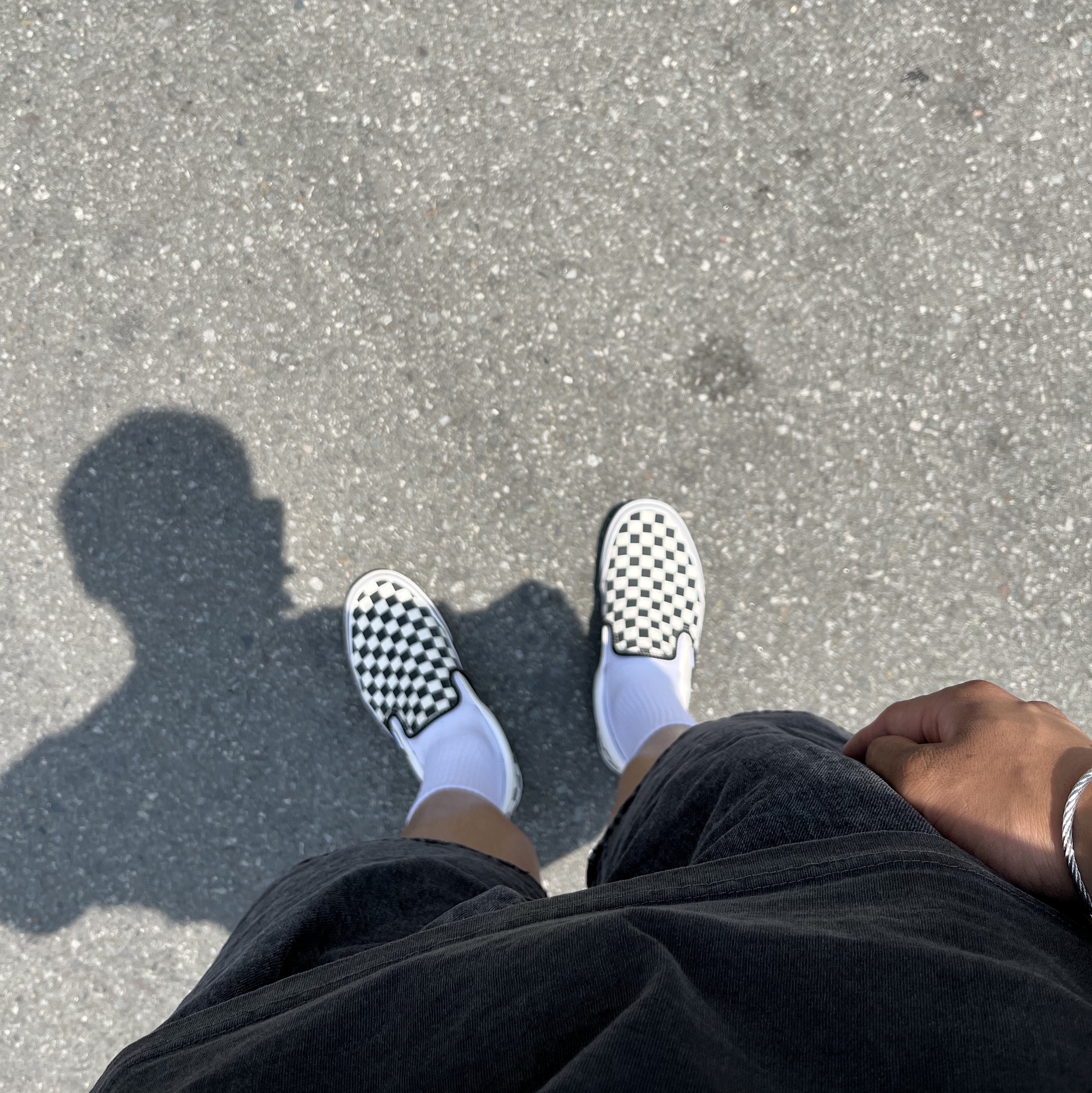 Vans Slip-On Checkerboard 착용 스타일