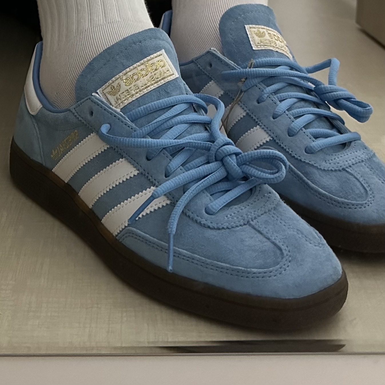 Adidas Spezial Handball Light Blue 착용 스타일 - 1