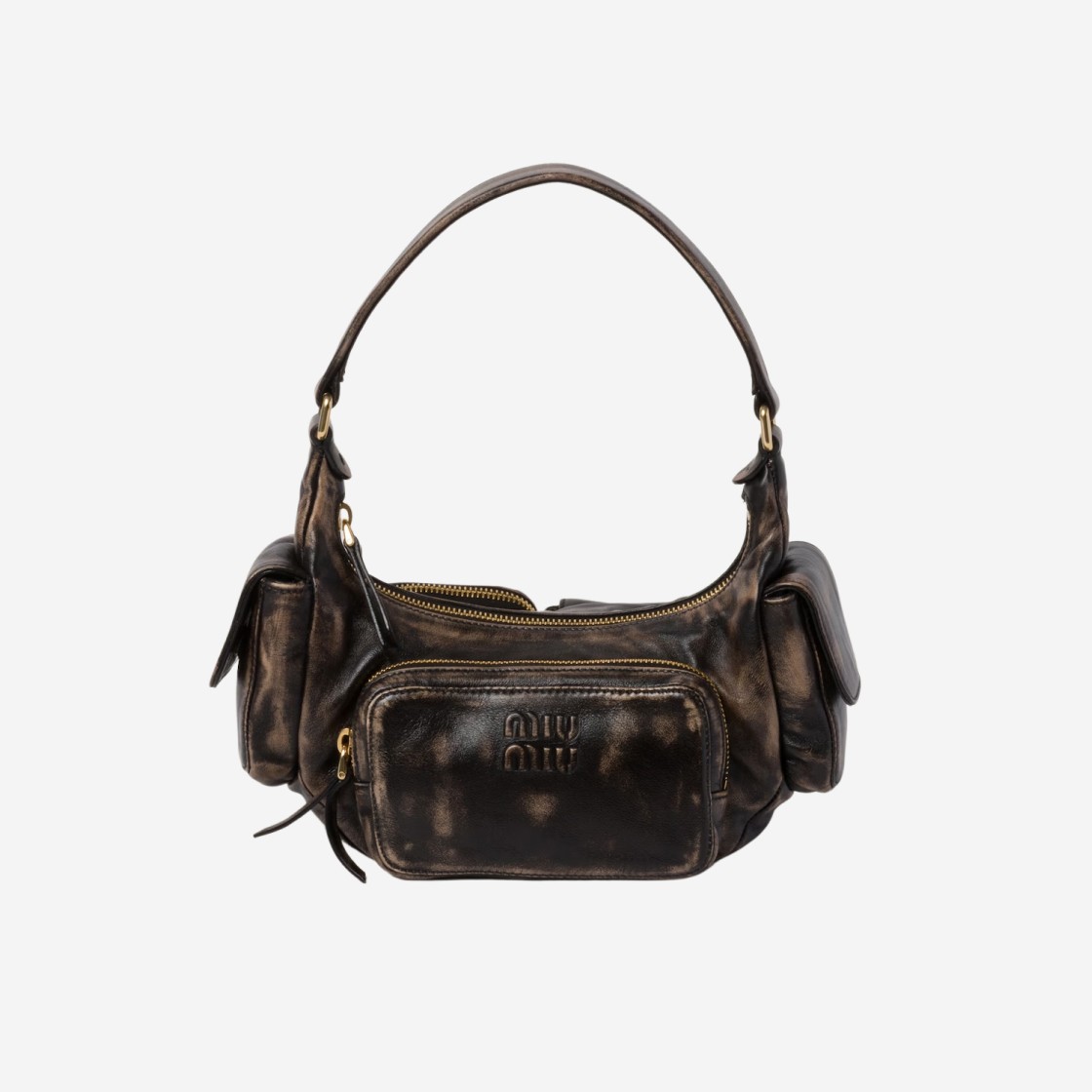 Miu Miu Nappa Leather Hobo Bag Sand Coffee 상세 이미지 1