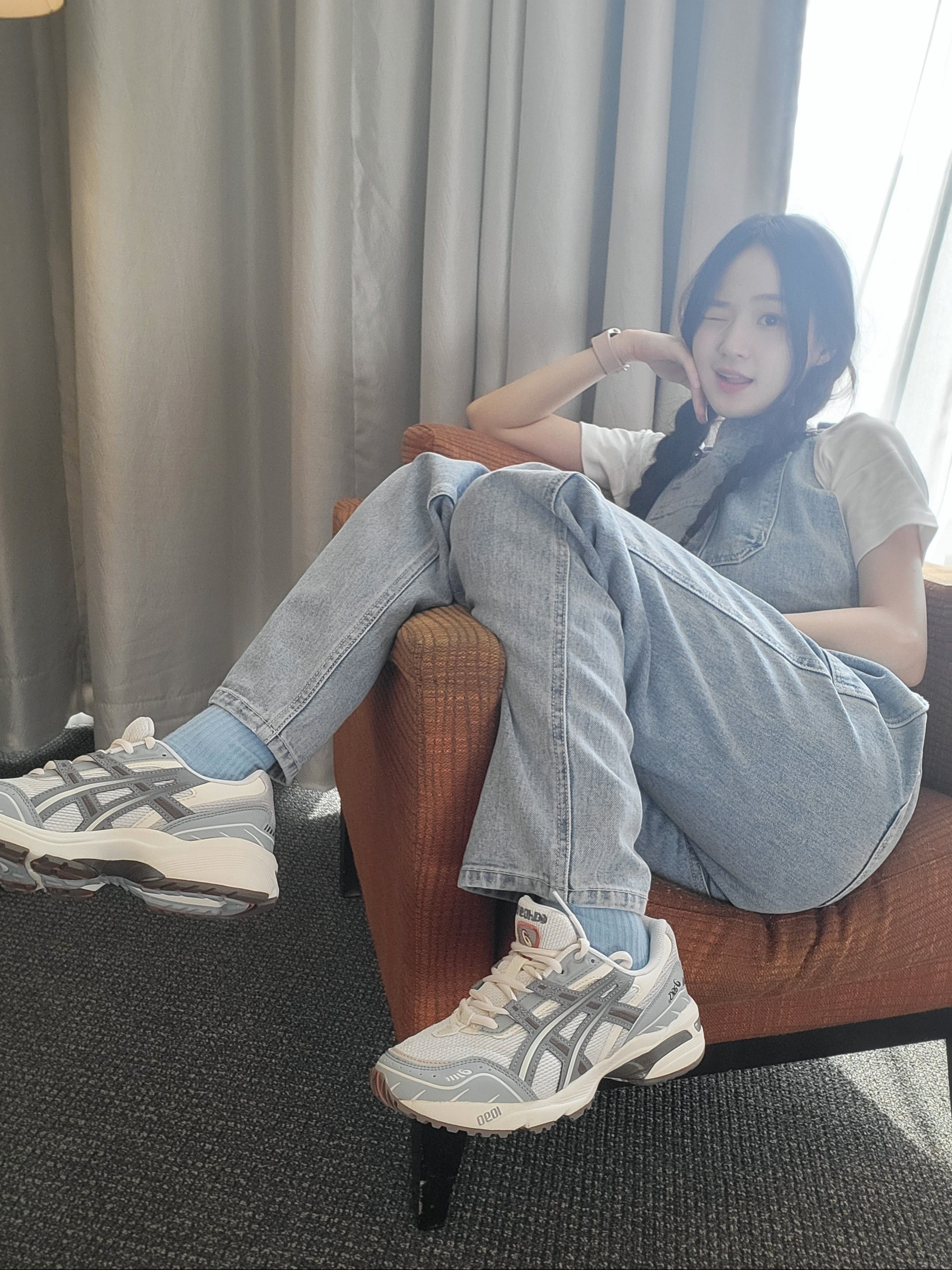 Asics Gel-1090 Blue Grey 착용 스타일 - 2