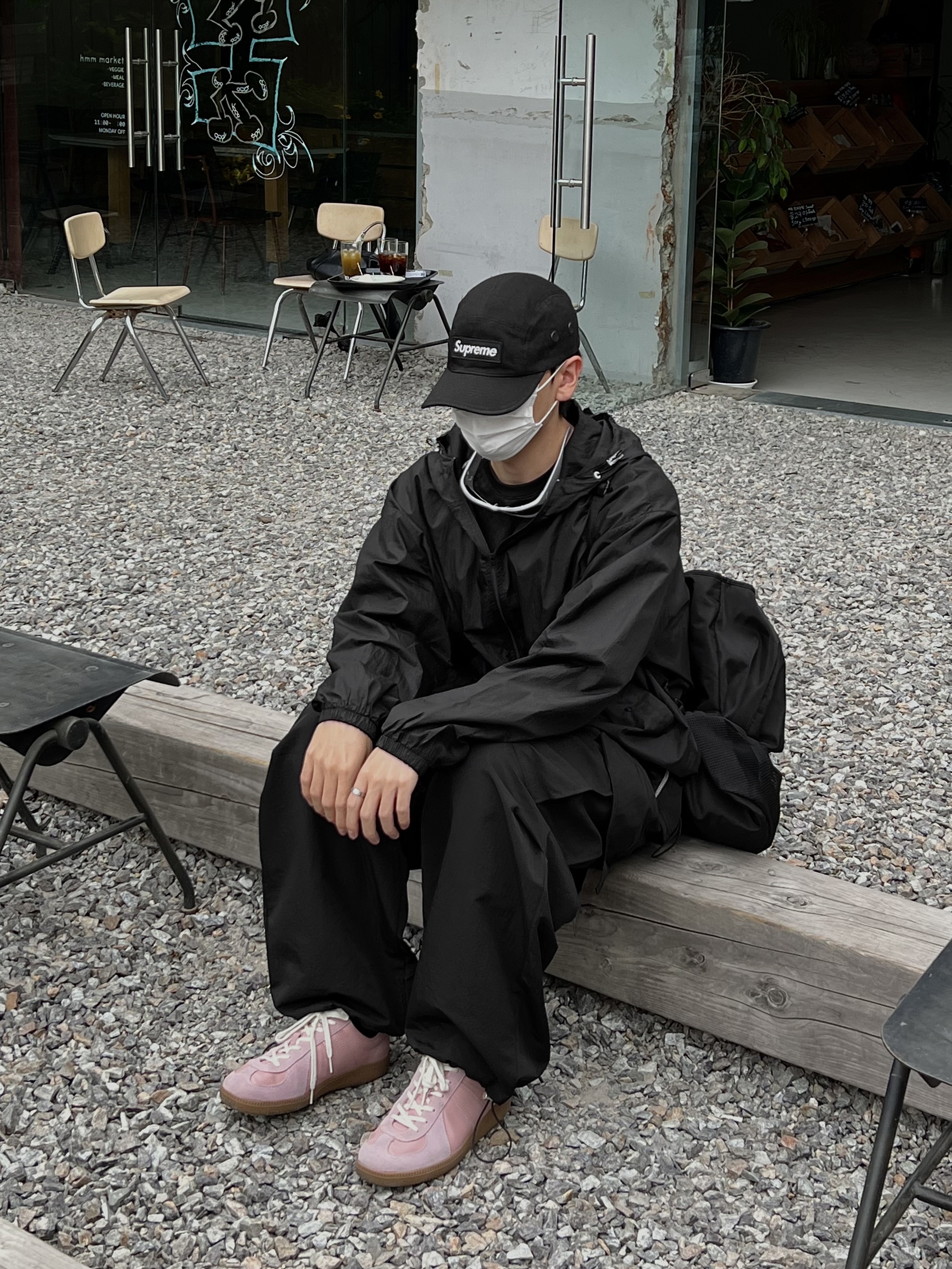 Supreme Military Camp Cap Black - 22SS 착용 스타일 - 2