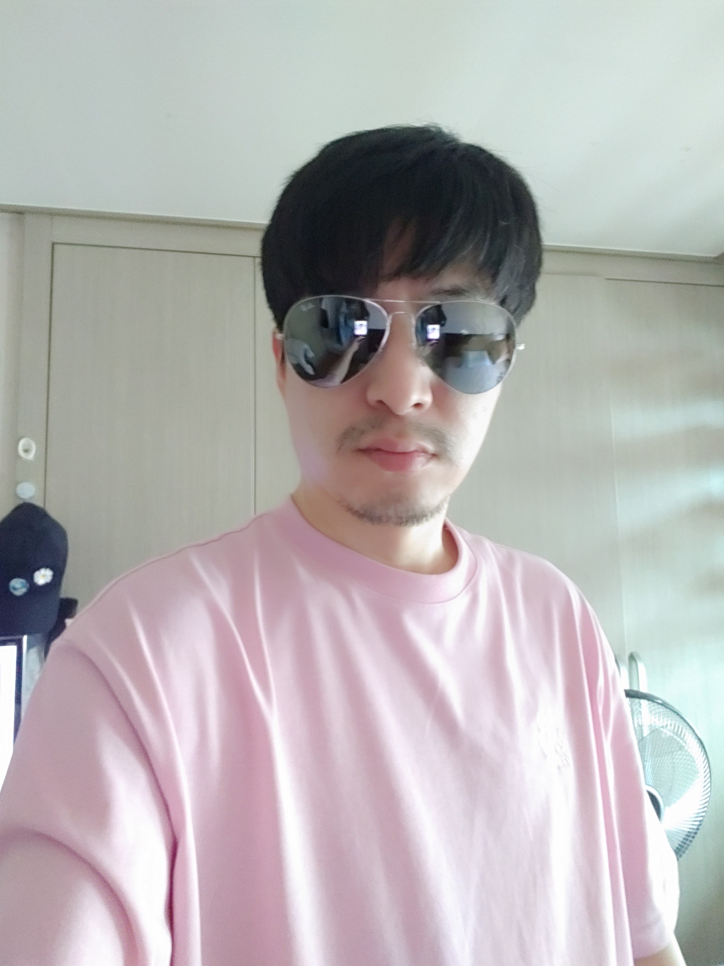 Ray-Ban Aviator Mirror Polished Silver Frame Silver Mirror Lenses 착용 스타일 - 1