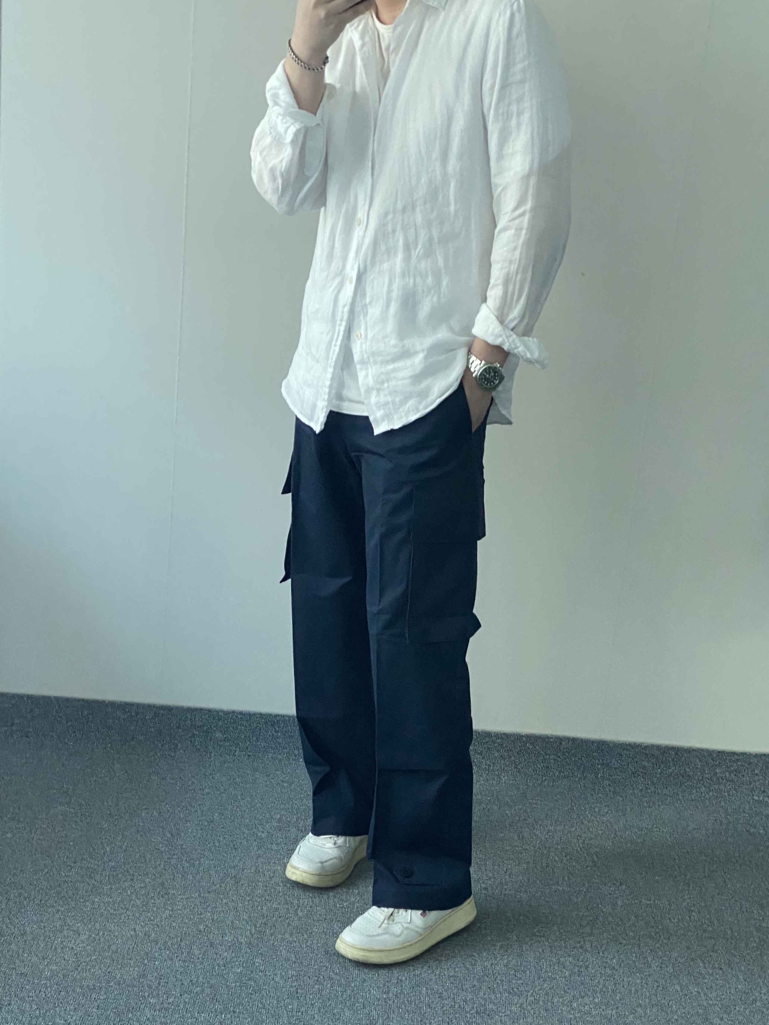 Autry Medalist Low Leather Sneakers White 착용 스타일
