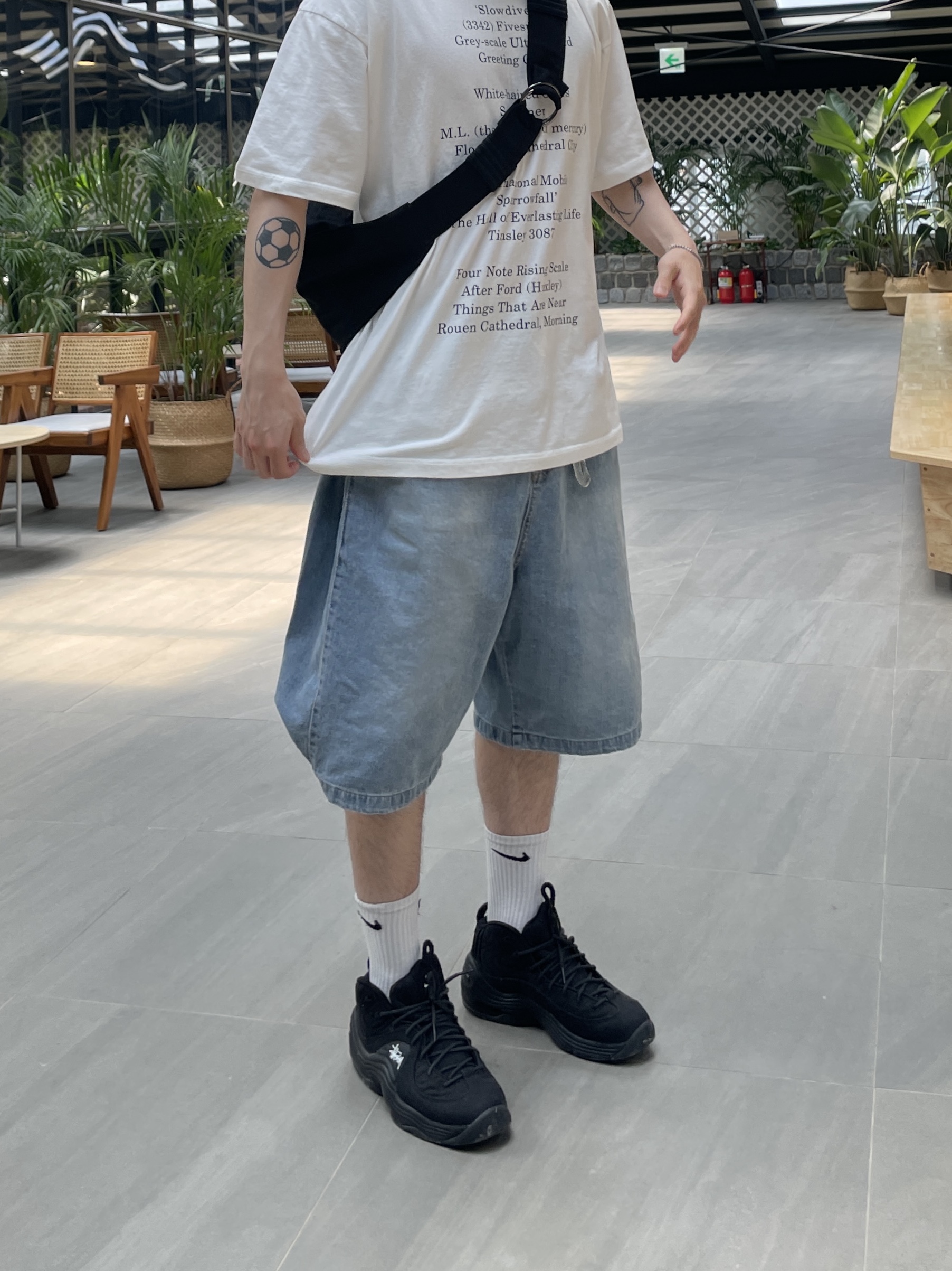 Nike x Stussy Air Penny II Black 착용 스타일 - 2