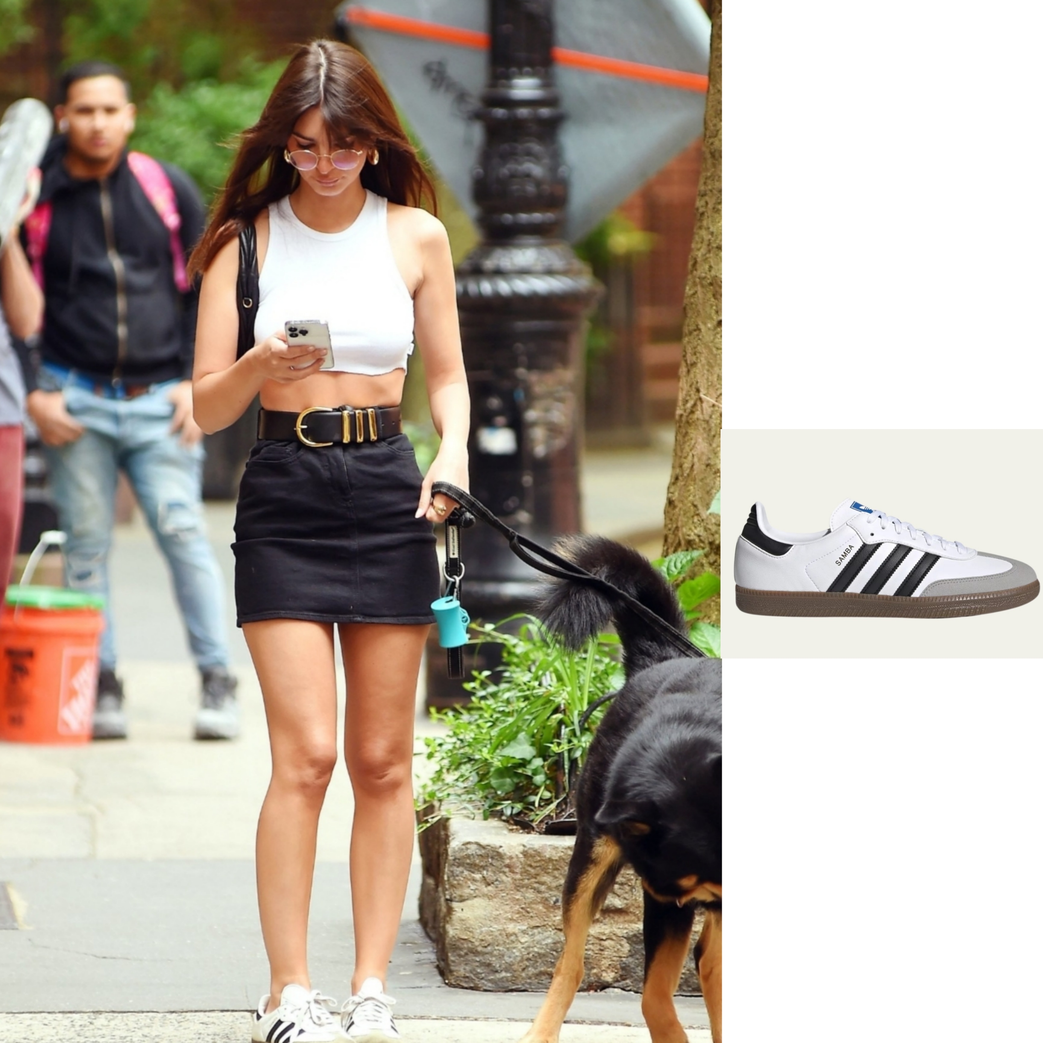 Adidas Samba Vegan White Black 착용 스타일 - 1
