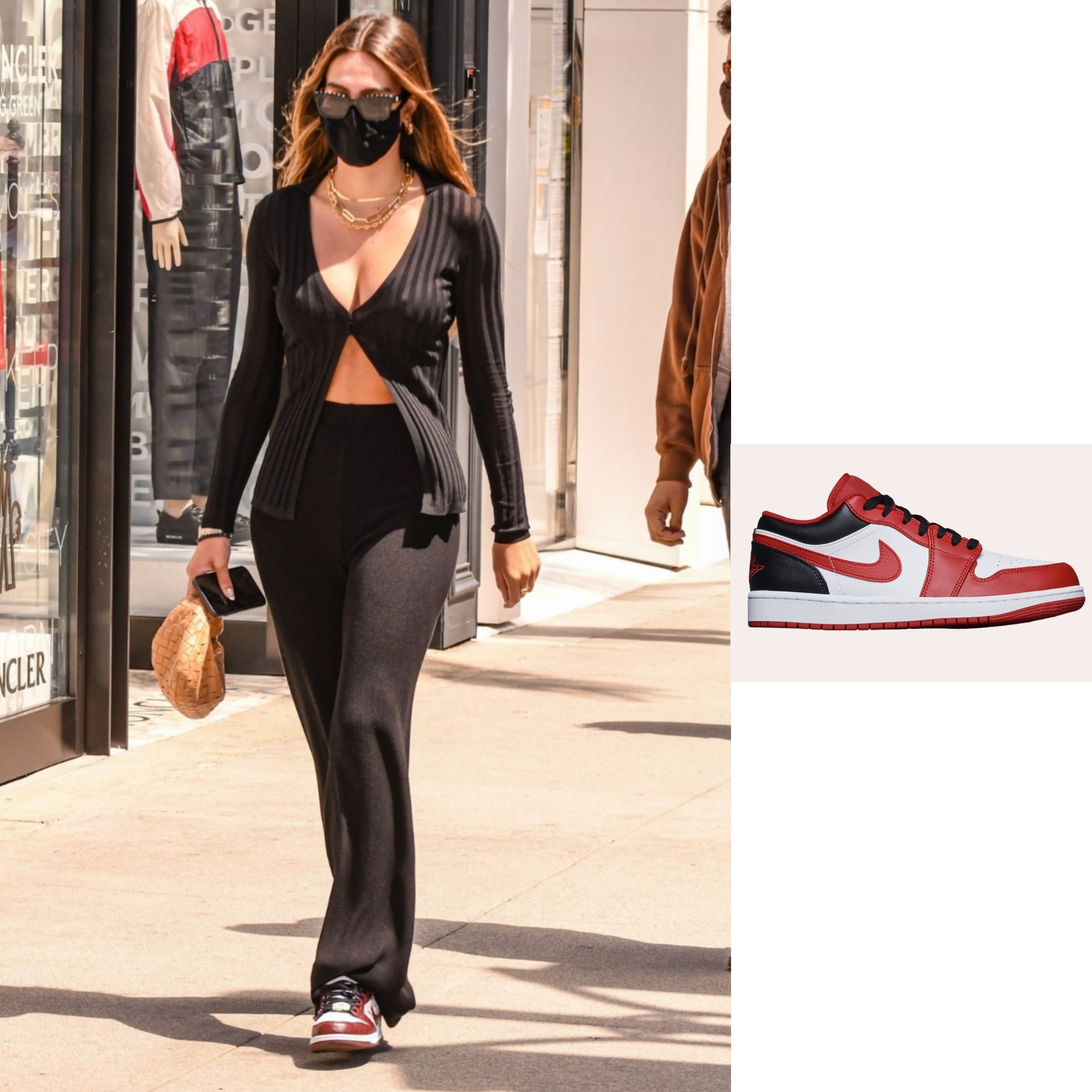 Jordan 1 Low White Gym Red Black 착용 스타일