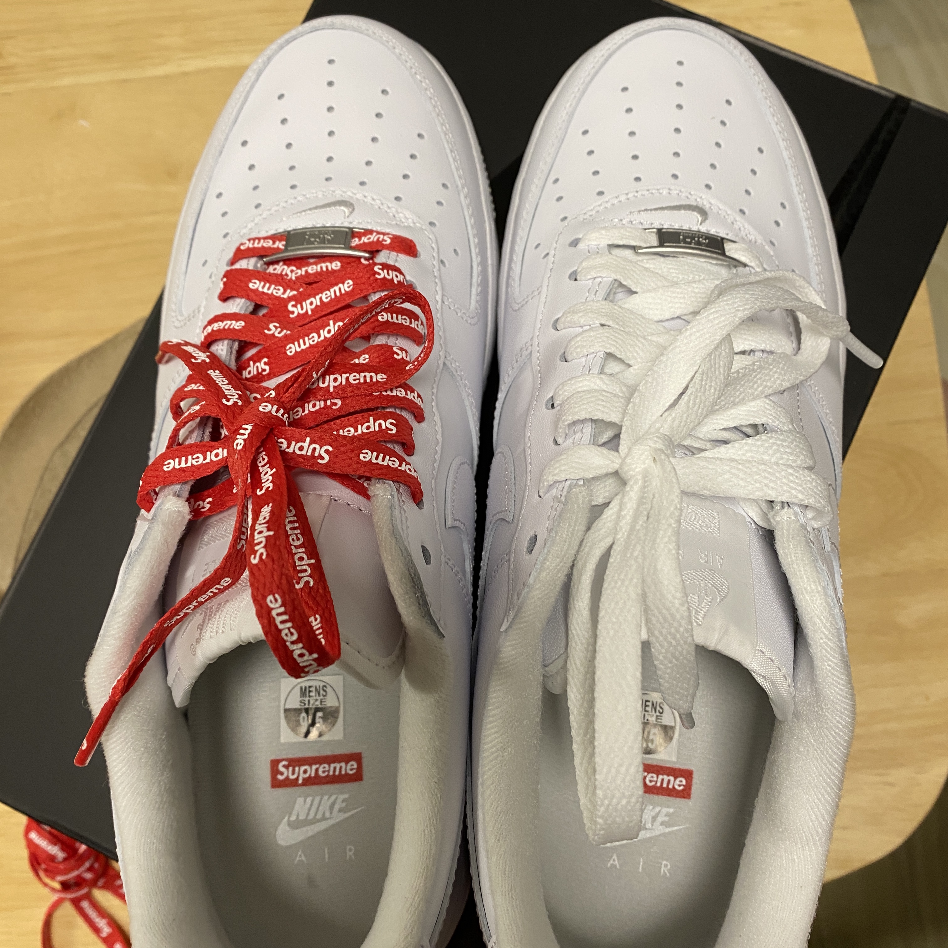 Nike x Supreme Air Force 1 Low White 착용 스타일