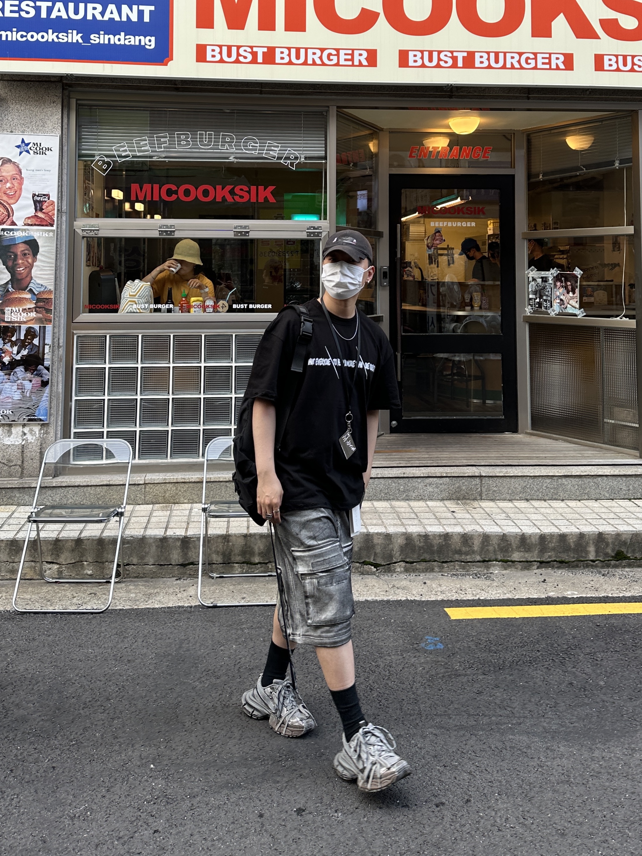 Project G/R Painted Denim Cargo Dirty White, Balenciaga 3XL Sneakers Grey Black 착용 스타일 - 1