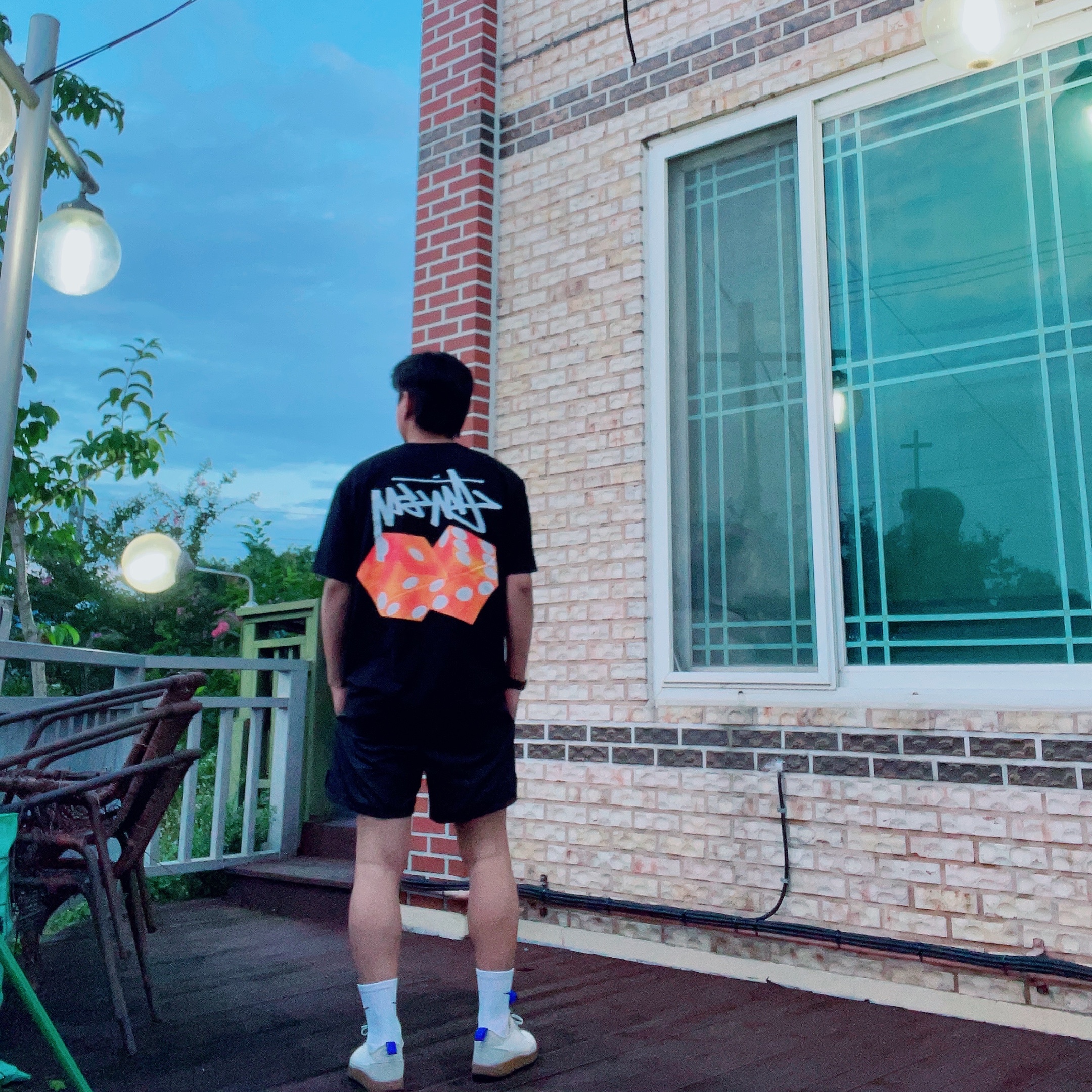 Stussy Diced Out T-Shirt Black, Nike x Tom Sachs General Purpose Shoe Light Cream 착용 스타일