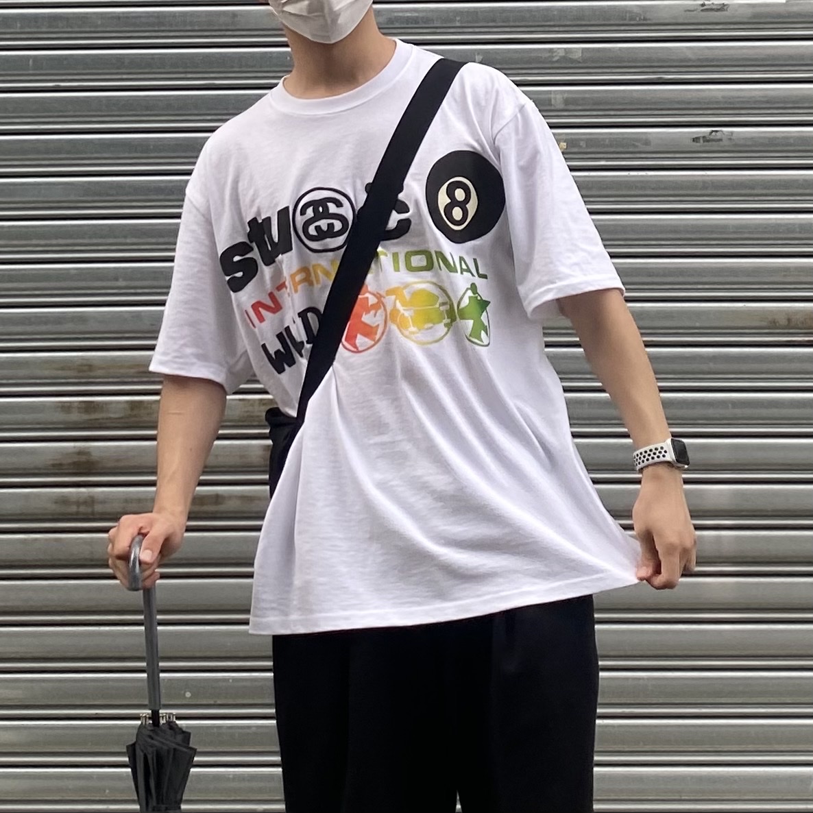 Stussy x Cactus Plant Flea Market International T-Shirt White 착용 스타일