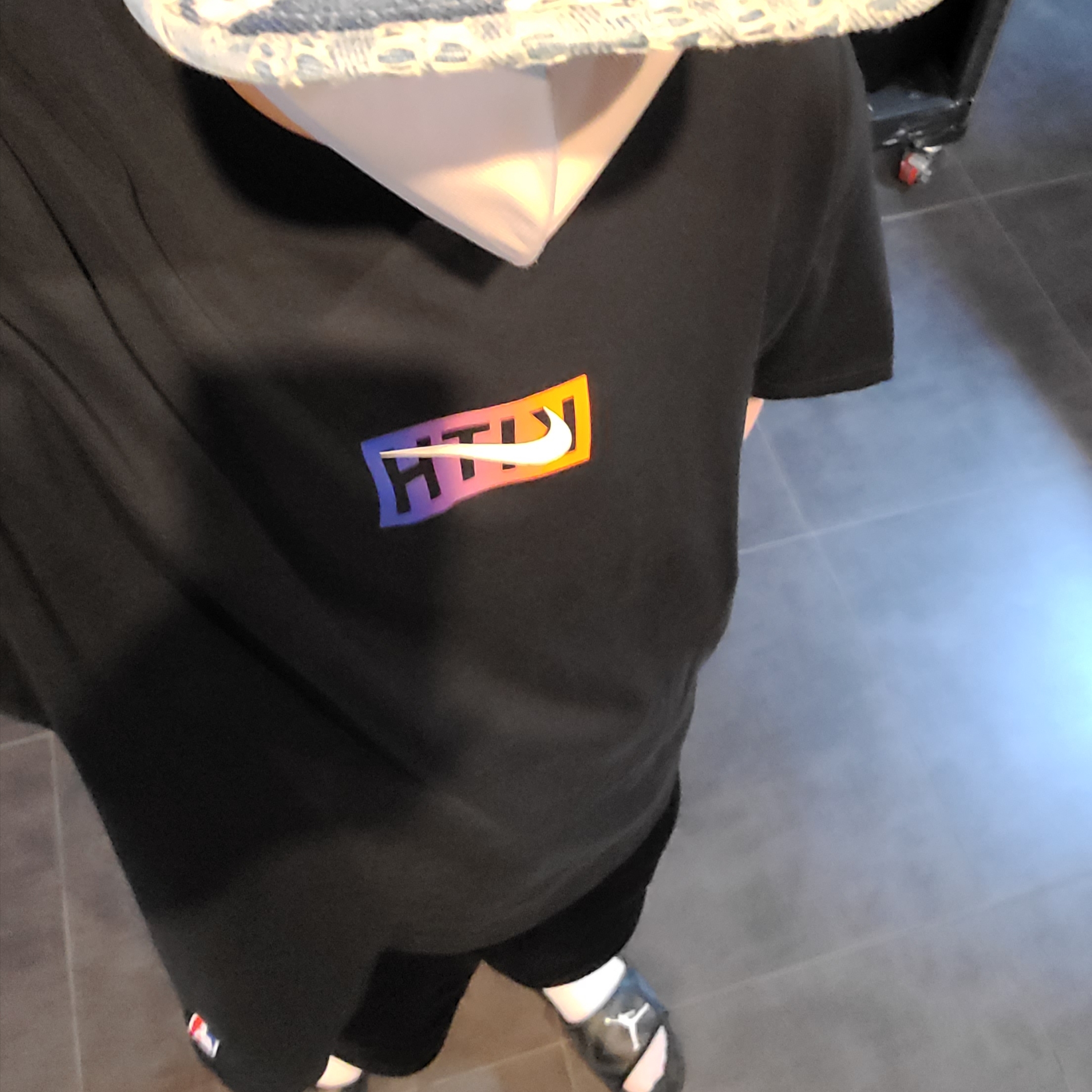 Supreme Frayed Logos Denim Camp Cap Blue - 21SS, Jordan Hydro 5 Retro Slide Fire Red 착용 스타일 - 2