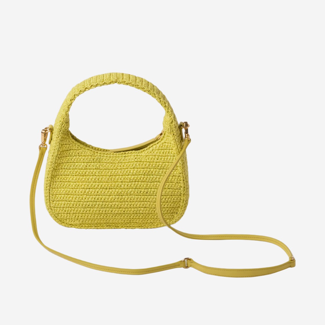 Miu Miu Wander Crochet Hobo bag Citron Yellow 상세 이미지 3