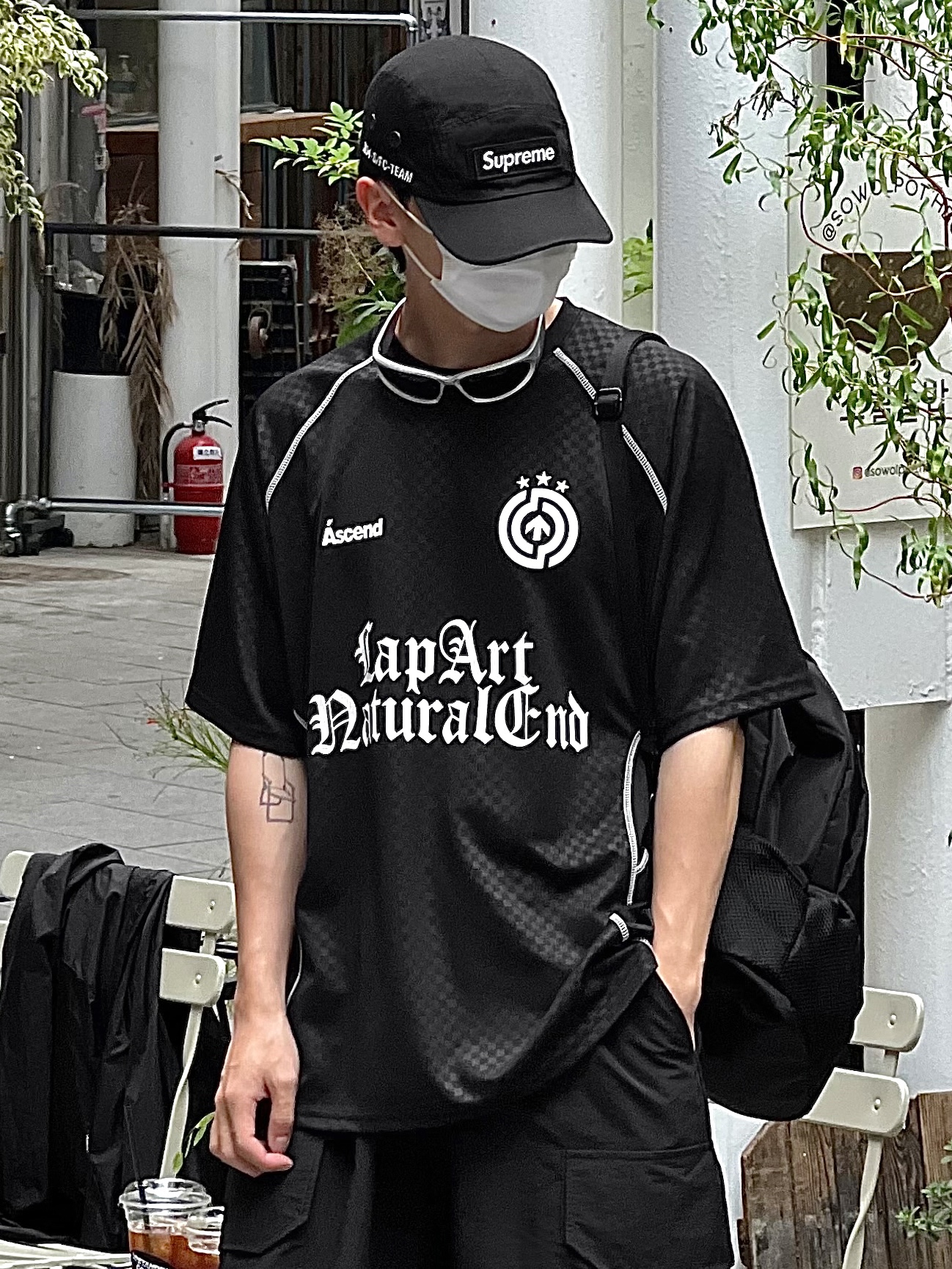 Supreme Military Camp Cap Black - 22SS 착용 스타일 - 5