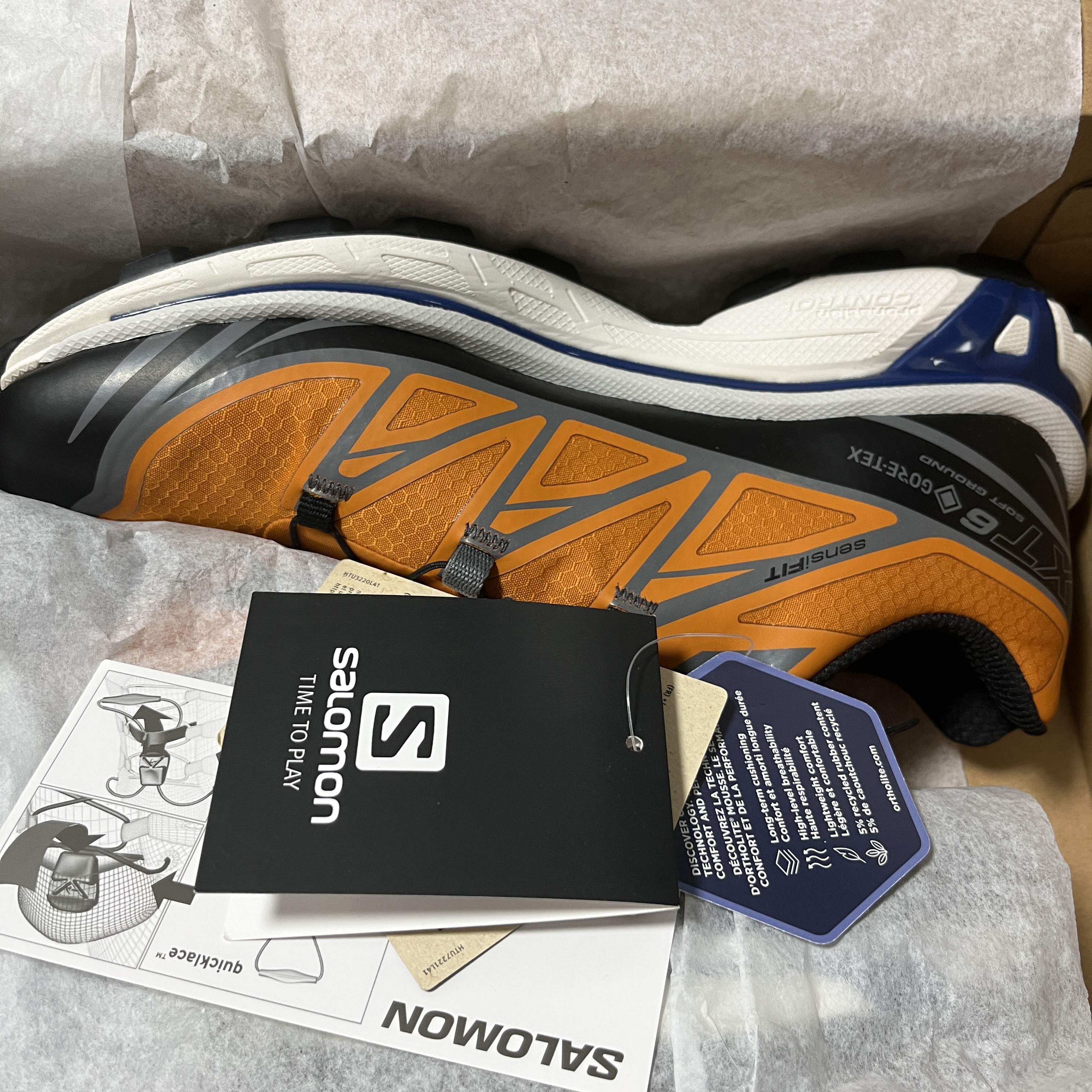 Salomon XT-6 Gore-Tex Utility Marmalade 착용 스타일