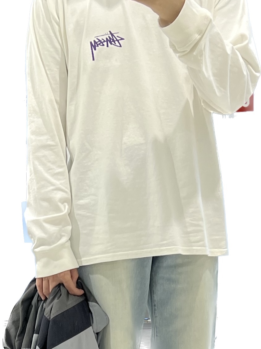 Stussy Skate Posse Pigment Dyed LS T-Shirt Natural 착용 스타일 - 2