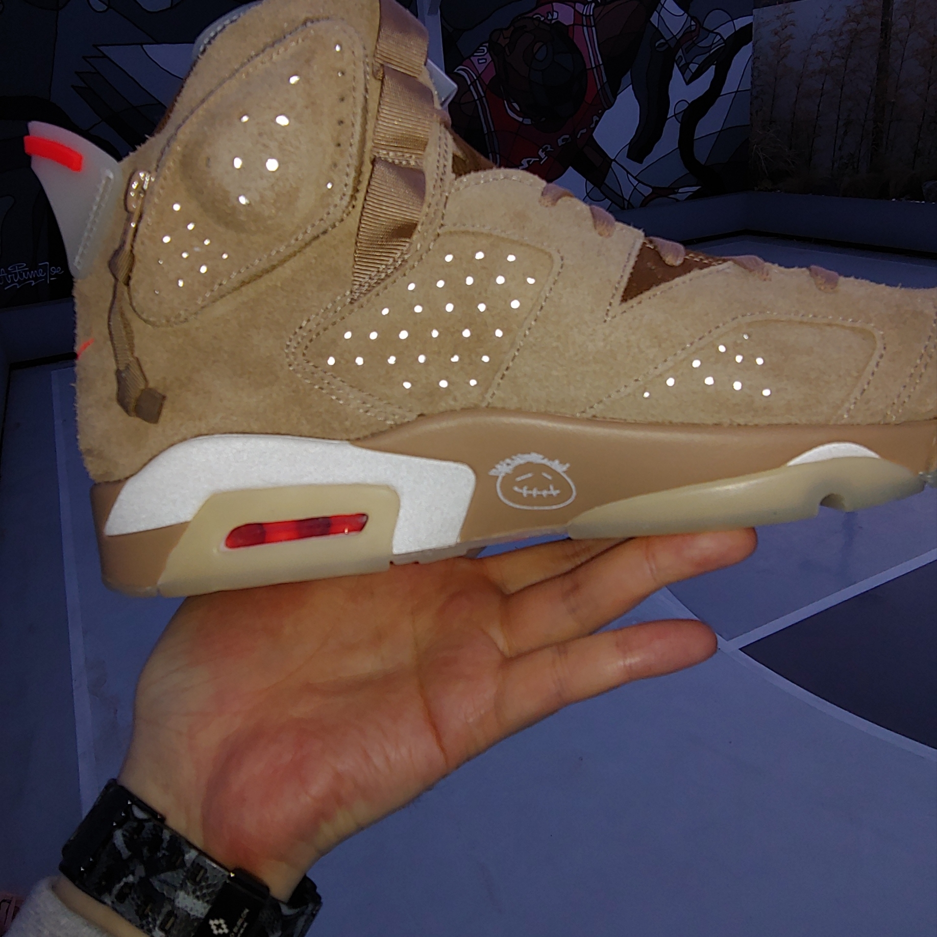 Jordan 6 x Travis Scott Retro SP British Khaki 착용 스타일 - 1