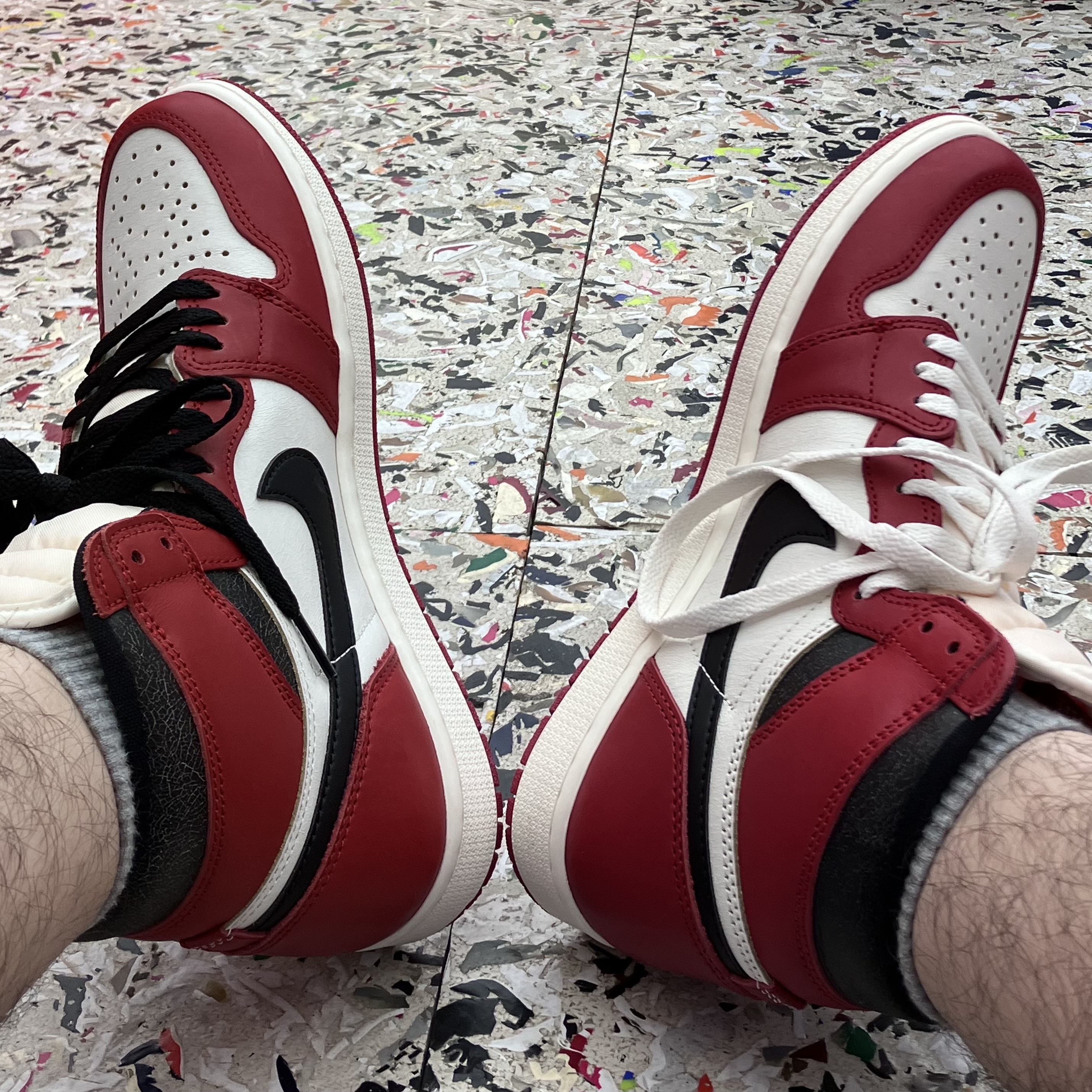Jordan 1 Retro High OG Chicago 2022, Jordan 4 x Nike SB Retro SP Pine Green 착용 스타일 - 4