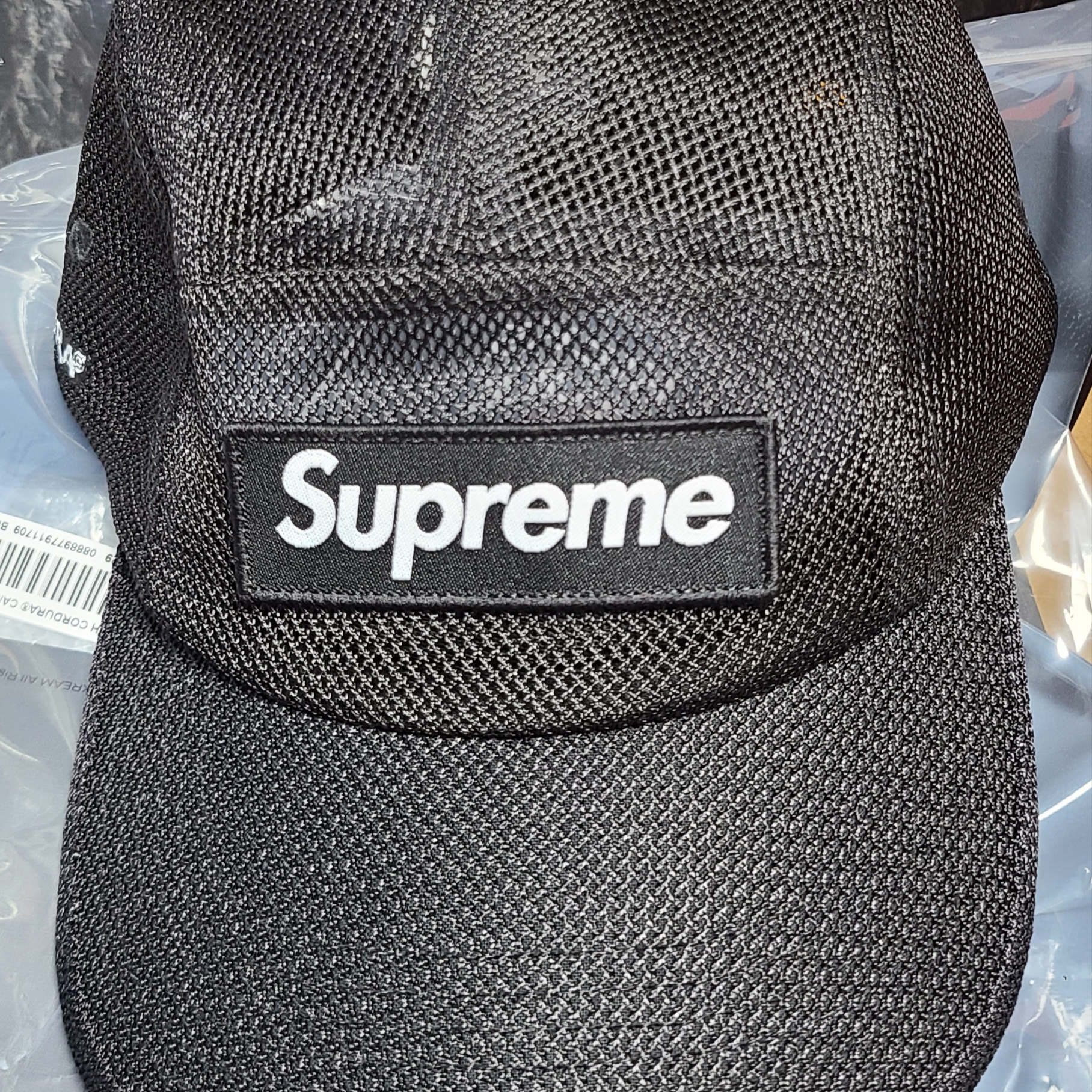 Supreme Mesh Cordura Camp Cap Black - 23SS 착용 스타일 - 1