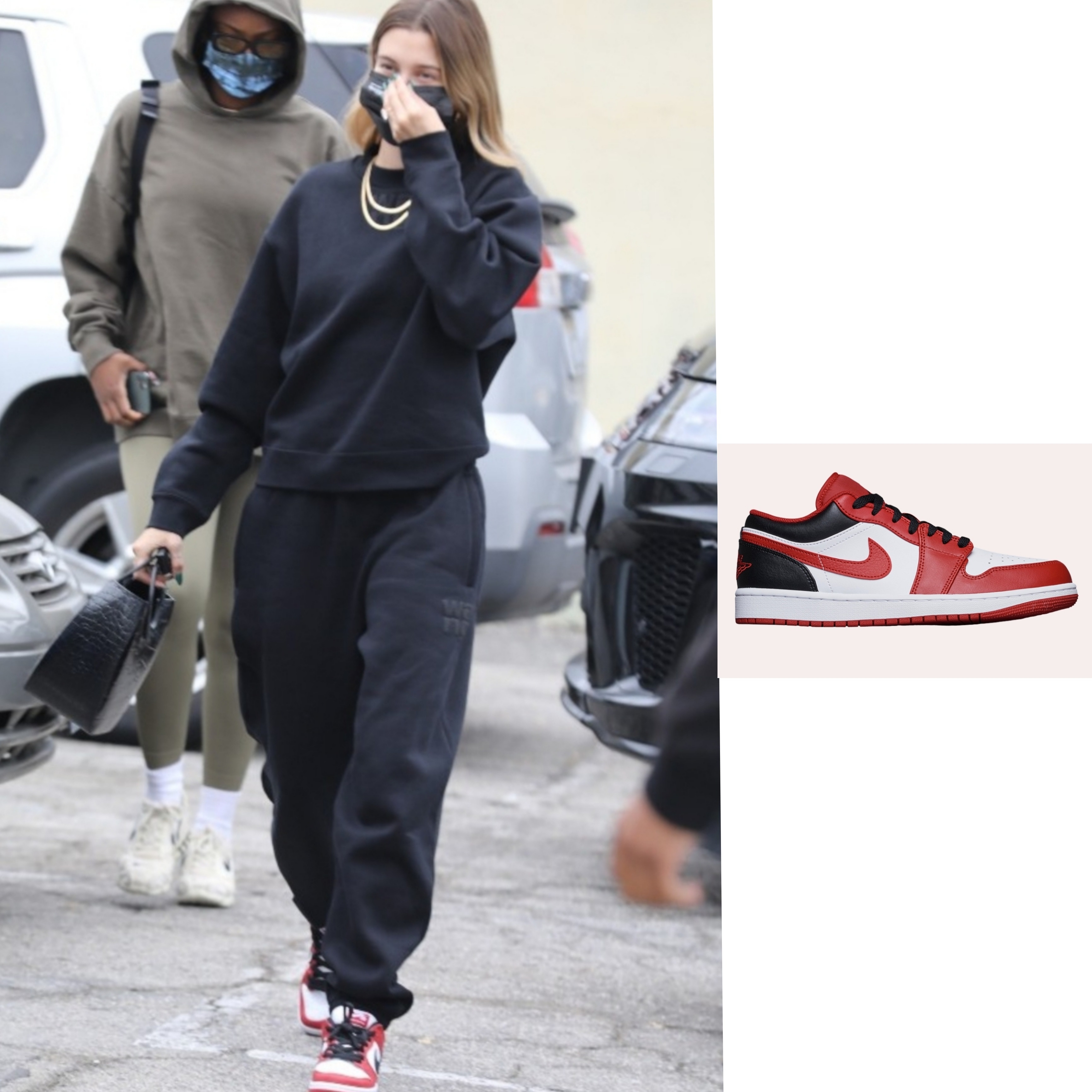 Jordan 1 Low White Gym Red Black, (W) Jordan 1 Low White Gym Red 착용 스타일 - 1